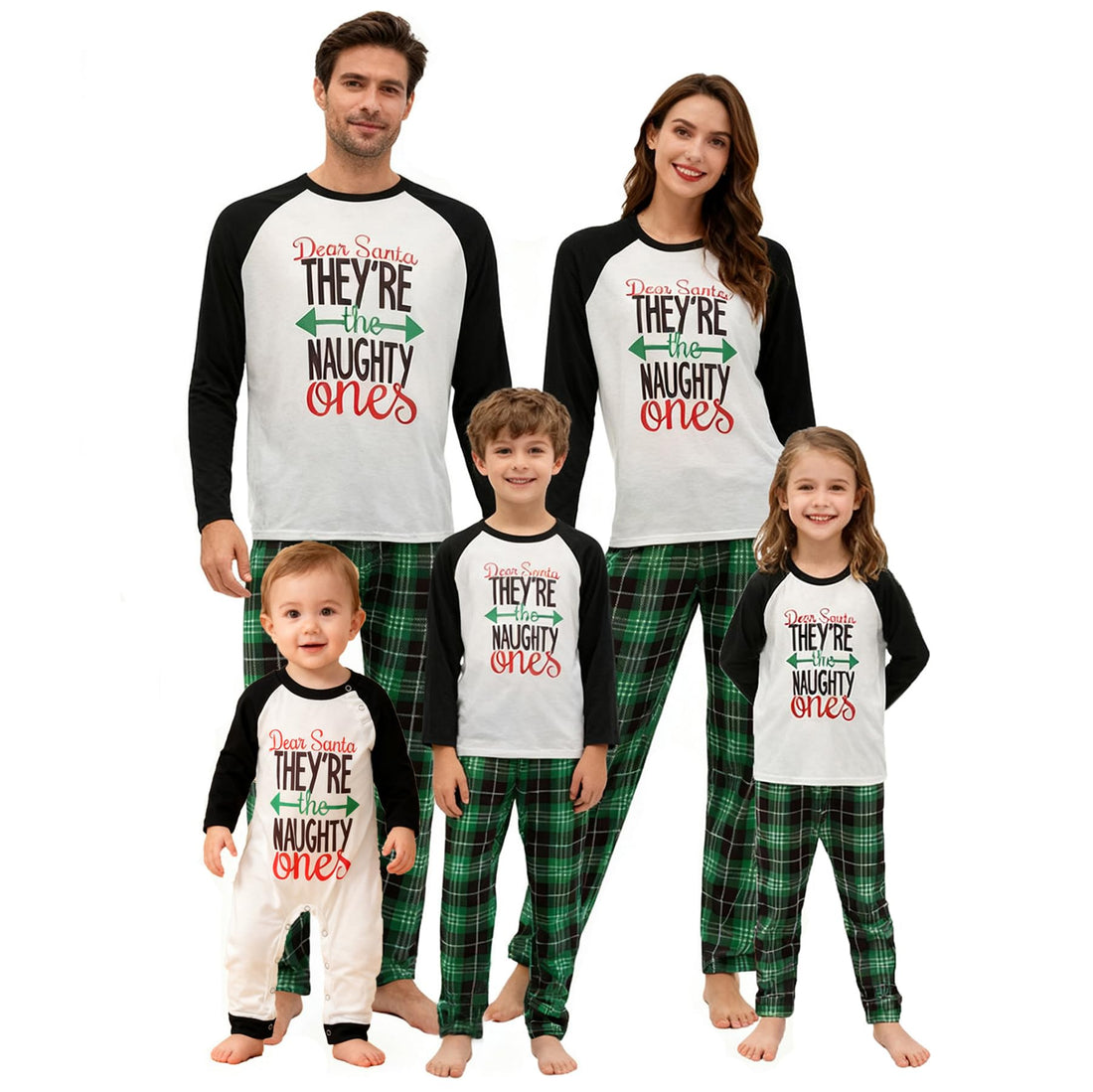 OAKFashion Christmas Family Pajamas Holiday Christma Pajama Family Matching Pjs Set Sleepwear Xmas Jammies