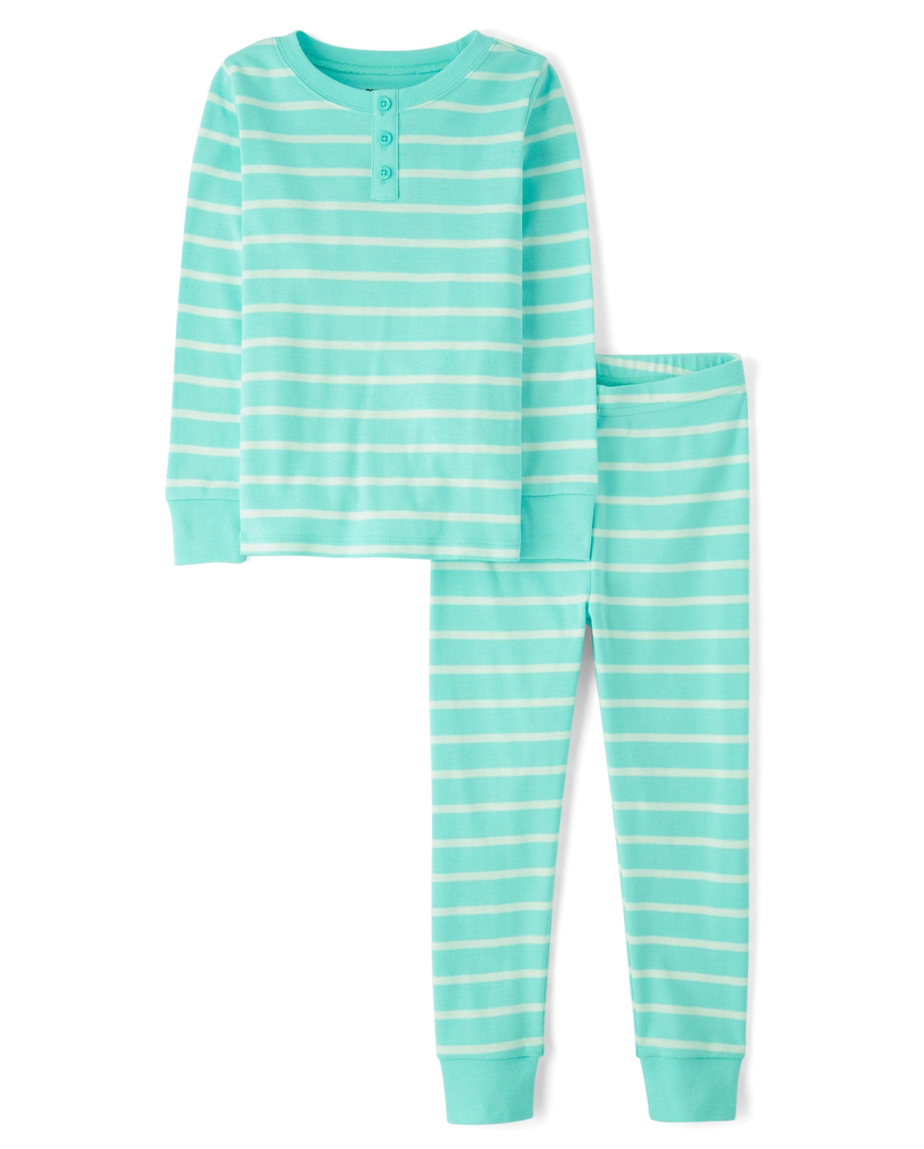 Gymboree Kids' And Toddler 100% Cotton Henley Long Sleeve Top and Pants, Gymmies Pajama Set