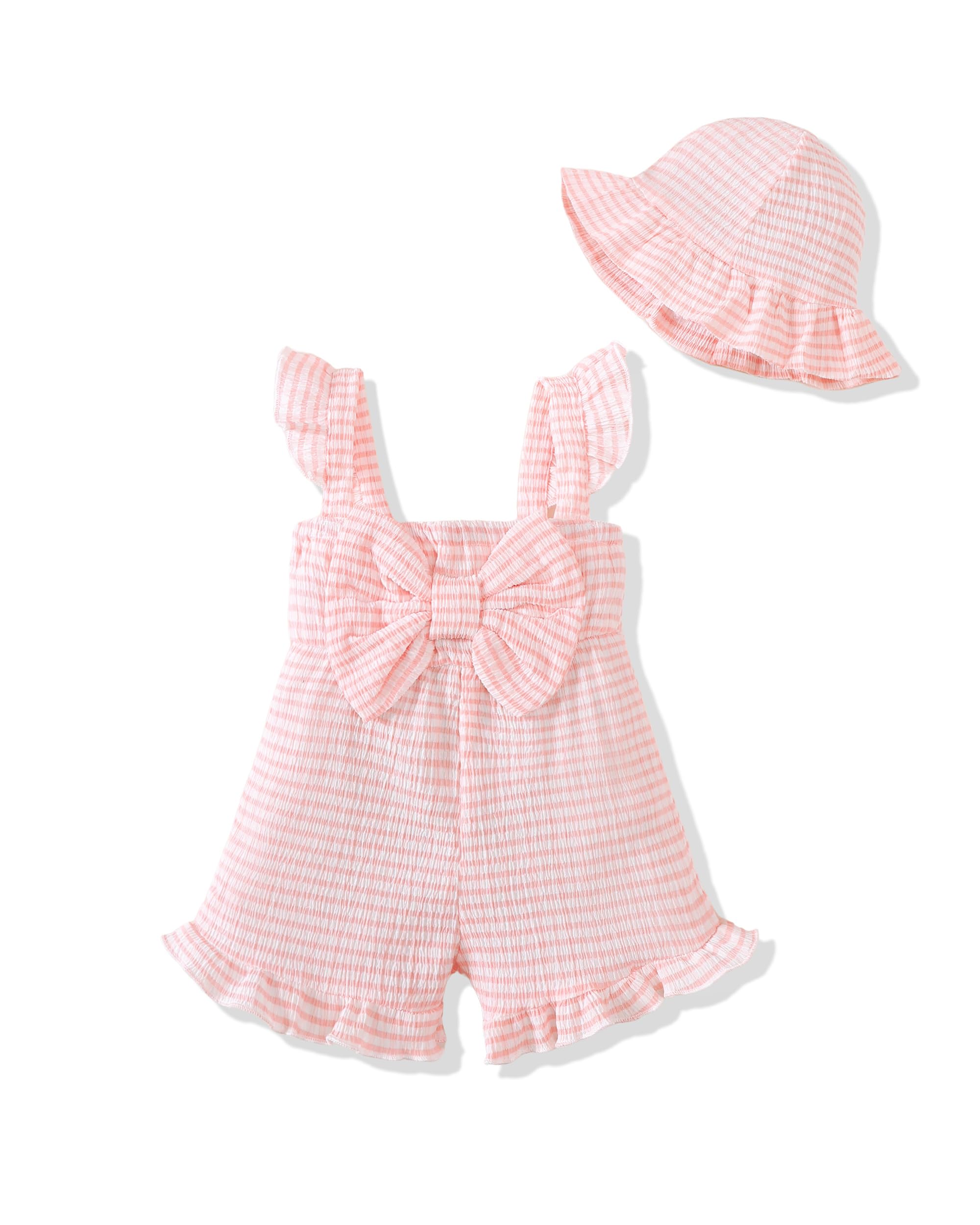 XUANHAO Baby Girl Clothes Summer Romper Outfits for Girls Cute Infant Toddler One-Piece Jumpsuit Ruffle Shorts Sets 6M-3Y WEBE CLOTHING