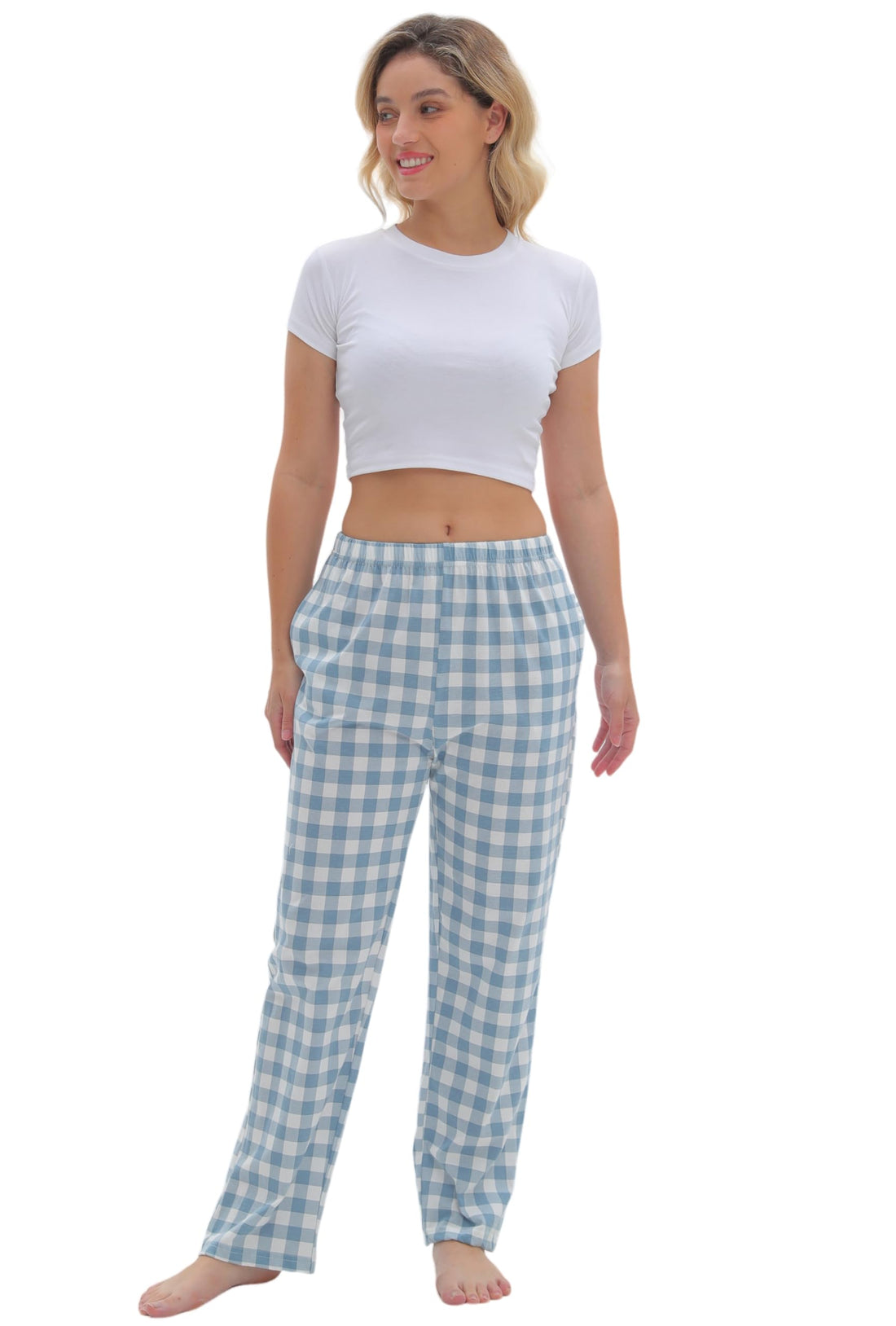 SAMGU Women's Pajama Pants, Soft Cotton Sleep Lounge Pants, Comfy Homewear pjs, Elatic Waist Pajama Bottom Pants for Women