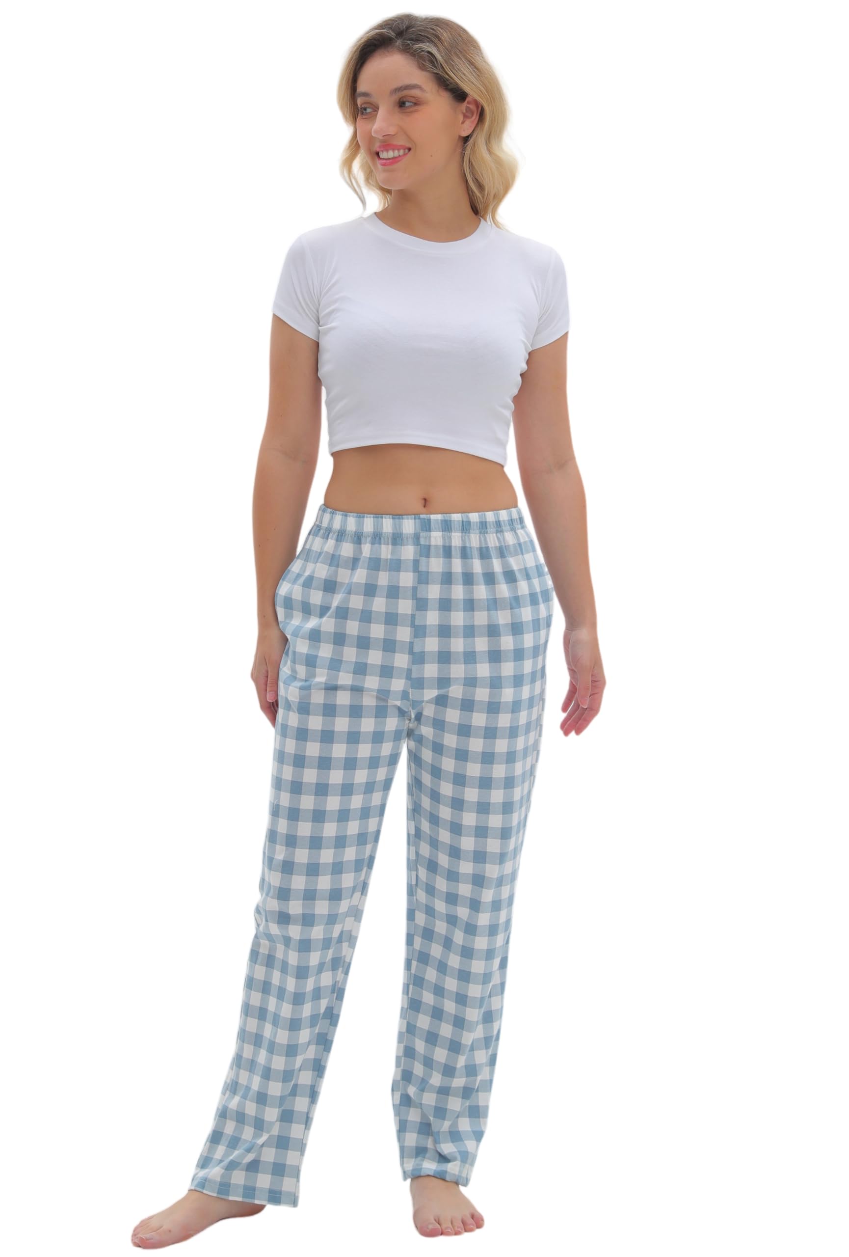 SAMGU Women's Pajama Pants, Soft Cotton Sleep Lounge Pants, Comfy Homewear pjs, Elatic Waist Pajama Bottom Pants for Women