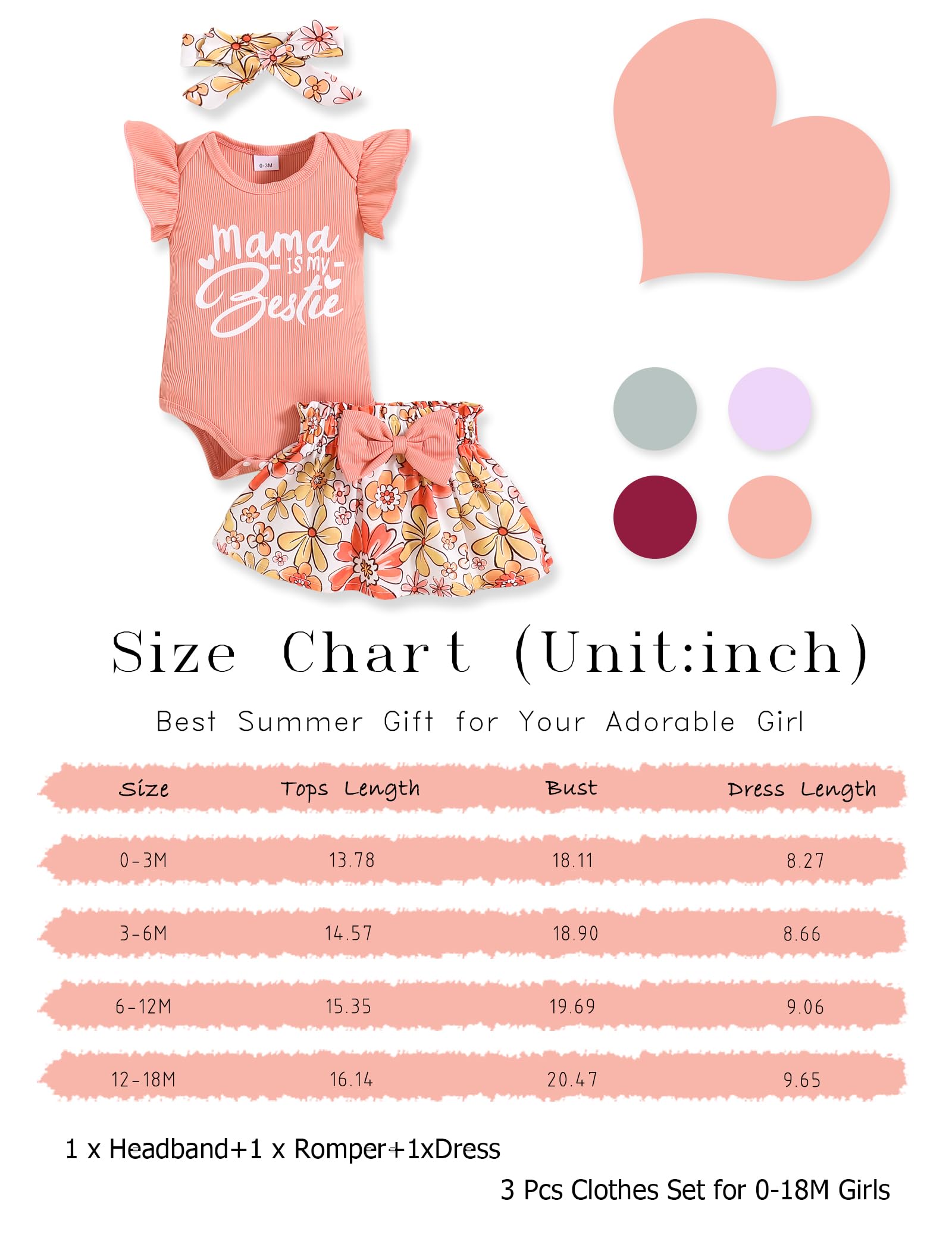 Newborn Infant Clothes Baby Girl Dress Summer Toddler Outfit Cute Girl Romper Skirt Set+Headband WEBE CLOTHING