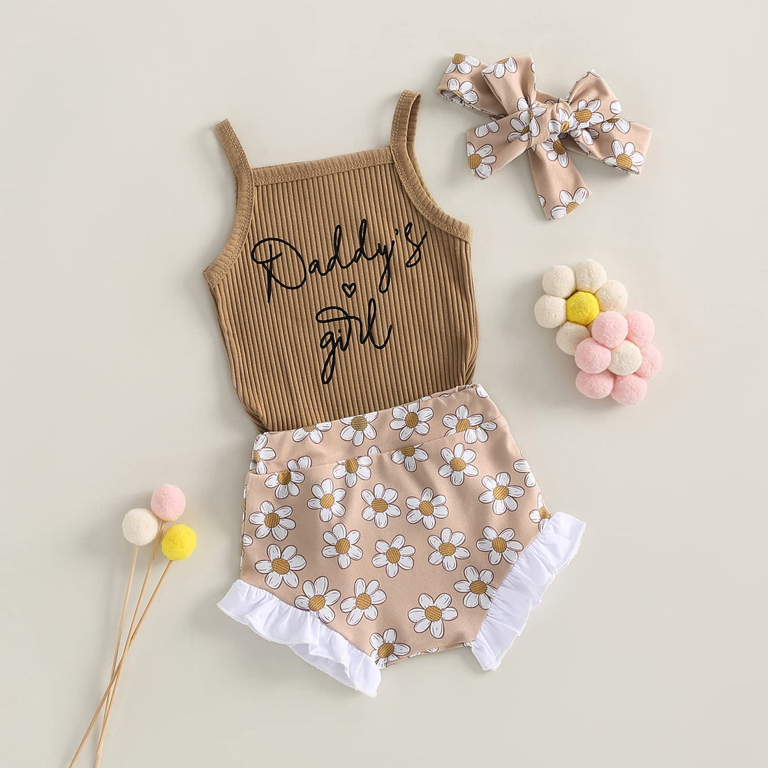 Newborn Baby Girl Summer Clothes Boho Infant Sleeveless Romper Bodysuit Shorts Headband 3Pcs Outfits WEBE CLOTHING