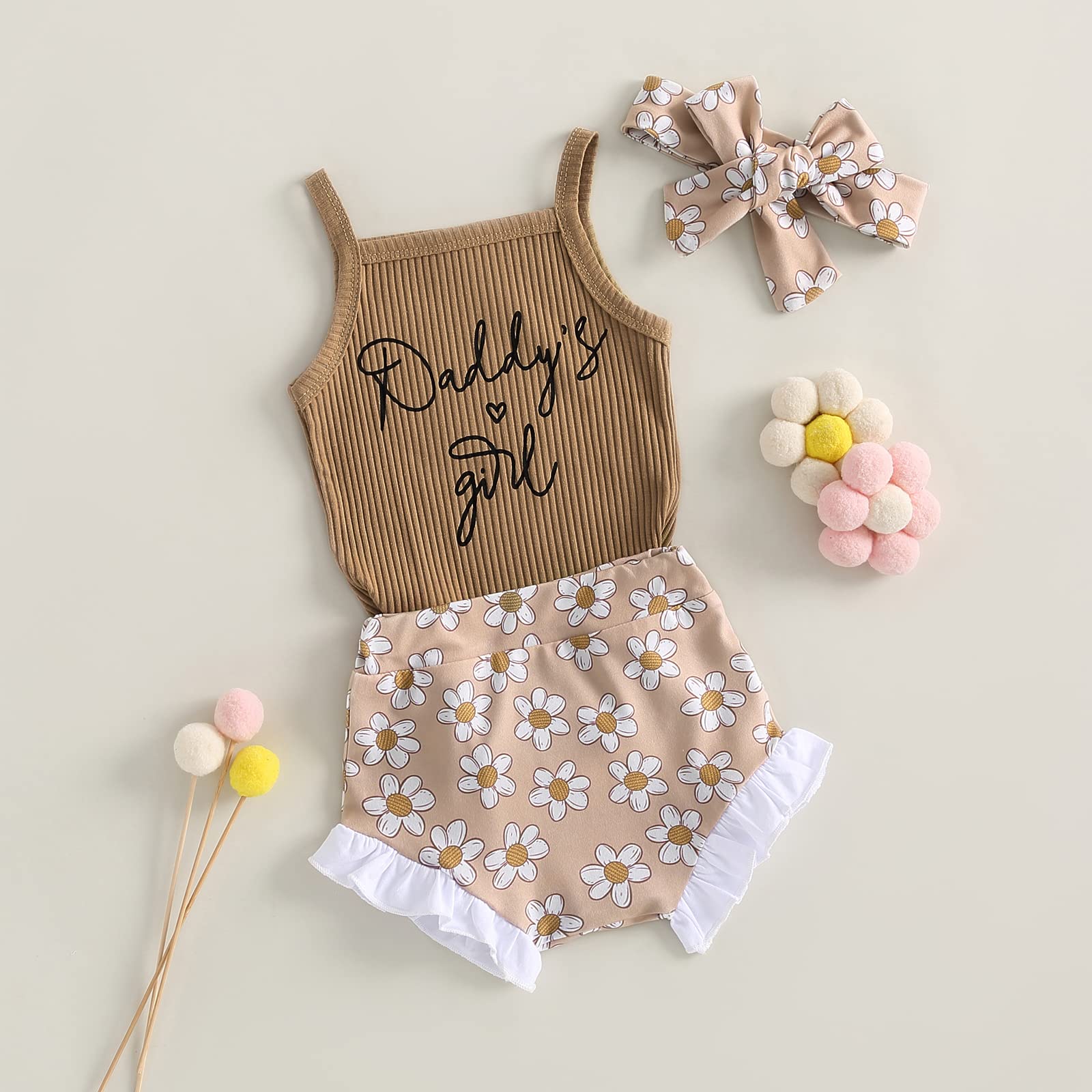 Newborn Baby Girl Summer Clothes Boho Infant Sleeveless Romper Bodysuit Shorts Headband 3Pcs Outfits WEBE CLOTHING