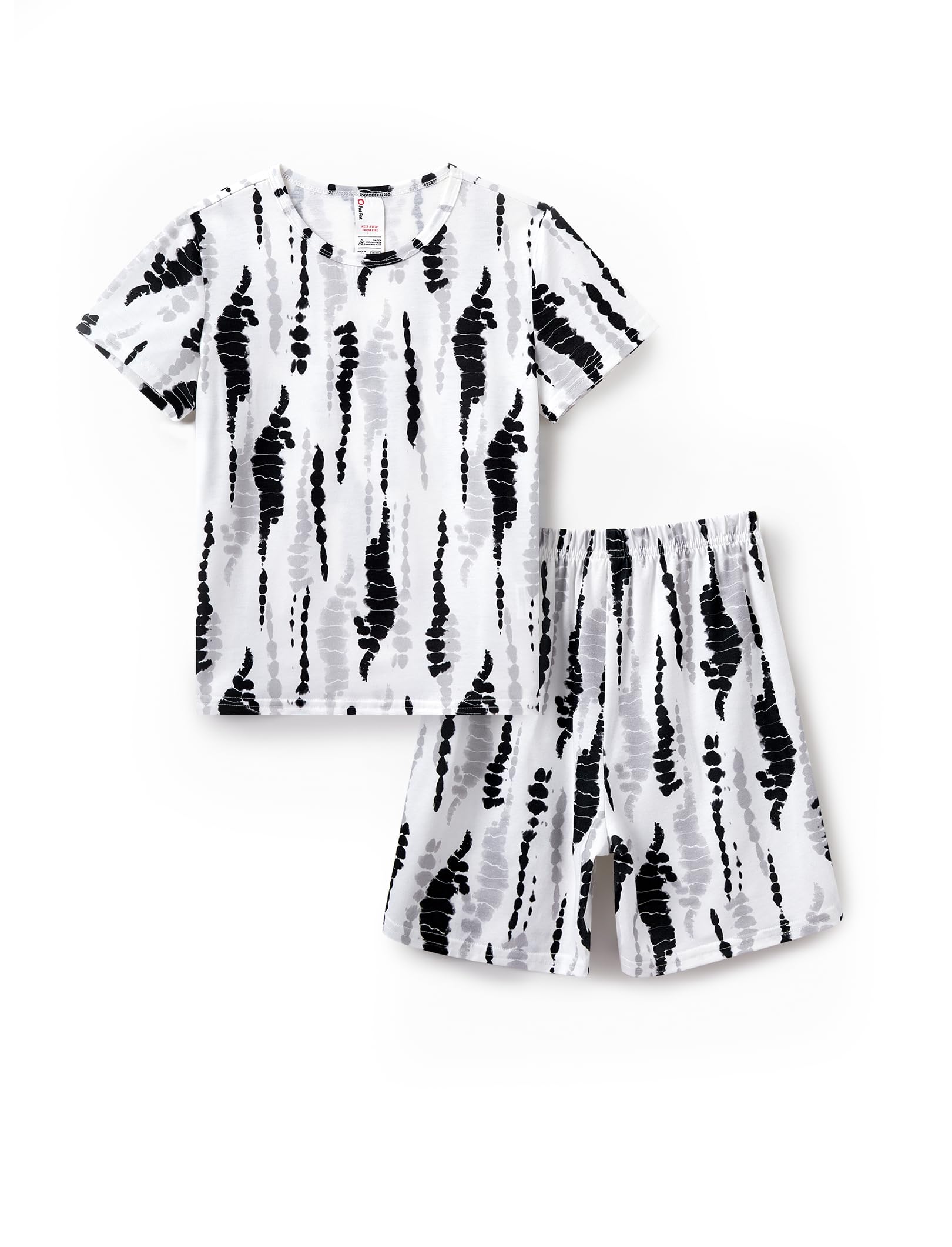 PATPAT Boys Pajamas Sets Short Sleeve T-Shirt and Shorts 2-Piece Sleepwear Graffiti Print Summer Loungewear for Kids