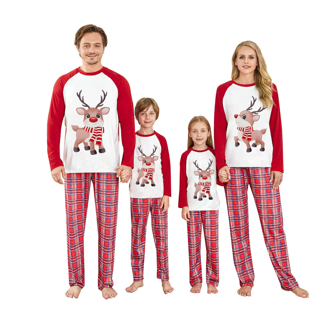 OAKFashion Christmas Family Pajamas Holiday Christma Pajama Family Matching Pjs Set Sleepwear Xmas Jammies