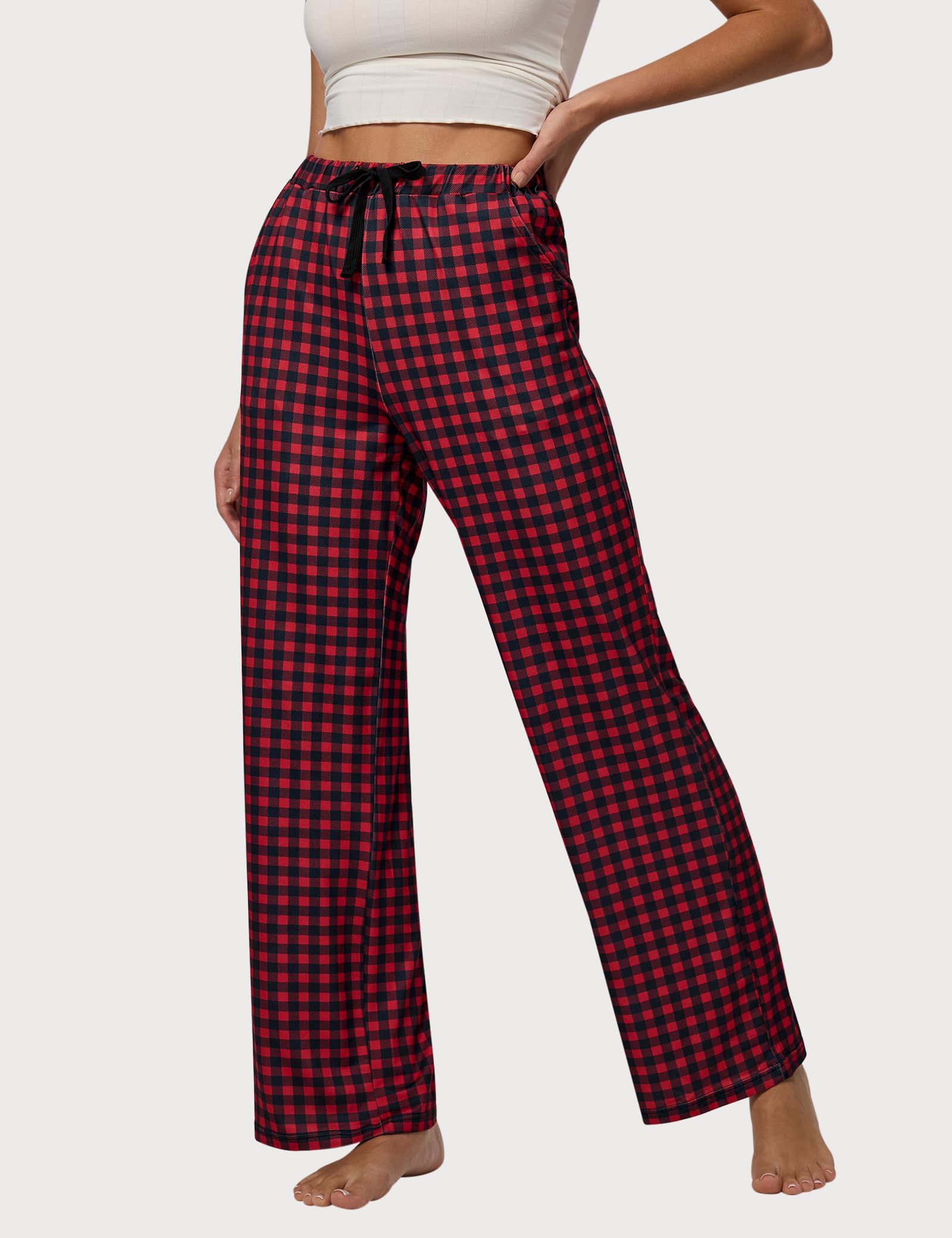 Women Pajama Pants 3-Pack Plaid Sleep Lounge PJ Bottoms with Pockets