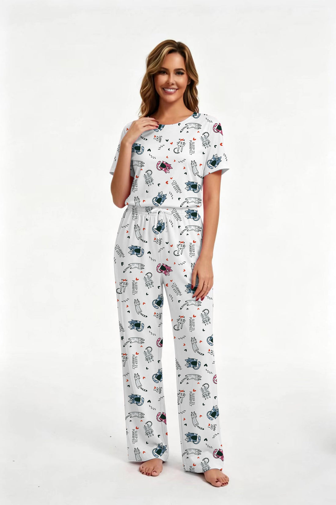 2 Piece Pjs Set For Womens Pajamas Lounge Set Long Sleeve Joggers Pants Sleepwear with Pockets WEBE CLOTHING