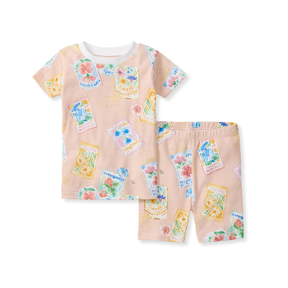 Burt's Bees Baby Unisex Cotton Pajamas, 2-Piece Short Sleeve Tee & Shorts