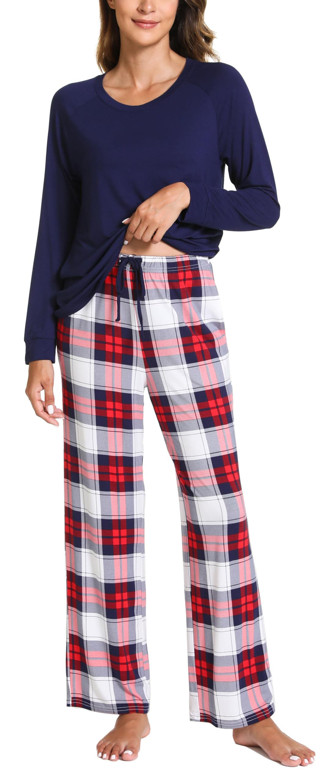GYS Women's Pajama Sets Long Sleeve Sleepwear Comfy 2 Piece Ladies Pj Sleep Set, Viscose Made from Bamboo