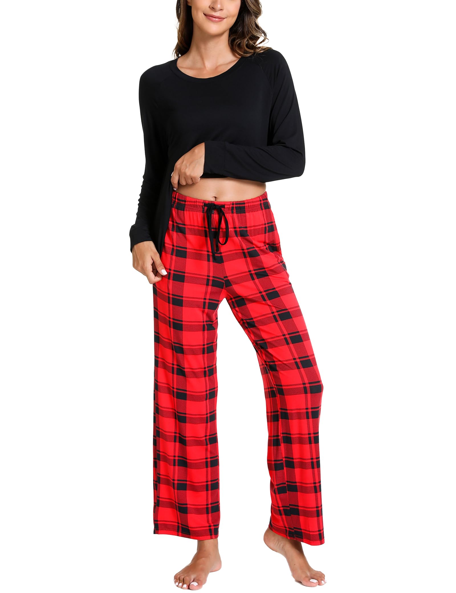 GYS Women's Pajama Sets Long Sleeve Sleepwear Comfy 2 Piece Ladies Pj Sleep Set, Viscose Made from Bamboo