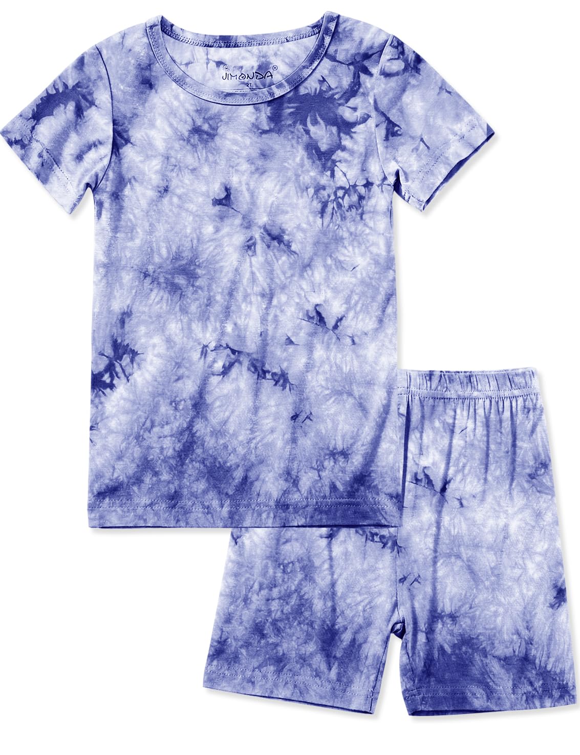 Jimonda Baby/Toddler Soft Sleepwear Short sleeve Kids Cool Pajama Outdoor 2-Piece Shirt&Shorts Casual sets Tie Dye PJ