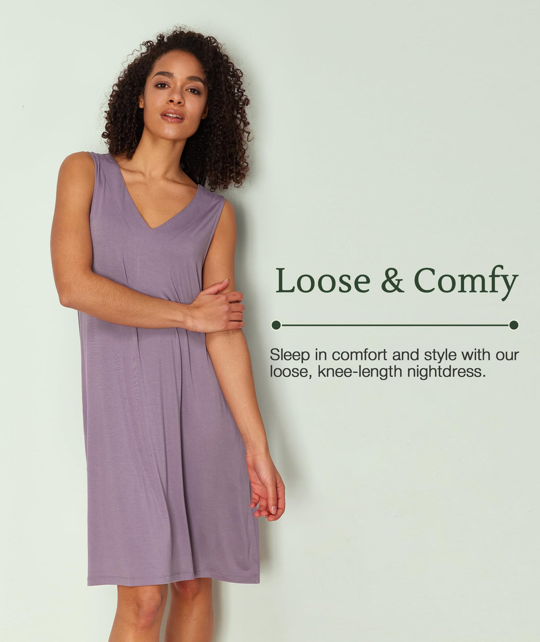 GYS Bamboo Viscose Women's Nightgowns V Neck Sleeveless Tank Pajama Dress for Women WEBE CLOTHING