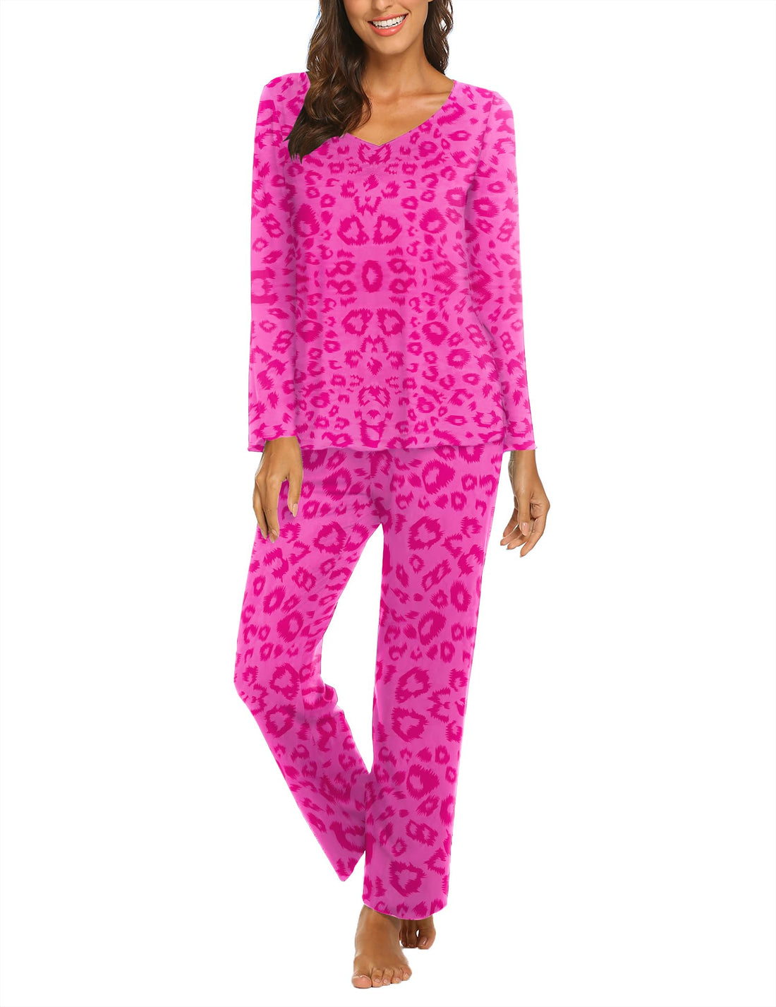 Ekouaer Womens Pajama Sets 2 Piece Lounge Set Fall Winter Pajamas Long Sleeve Pjs Top and Pants Soft Pj Sets Loose Sleepwear