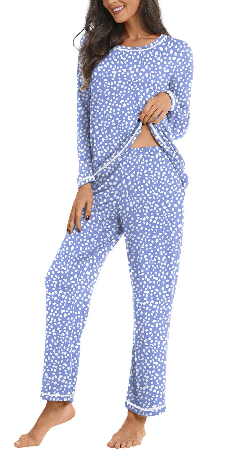 Netsmile Women's Pajama Sets 2 Piece Ladies Long Sleeve Pjs Fall Loungewear Soft Sleepwear with Pockets