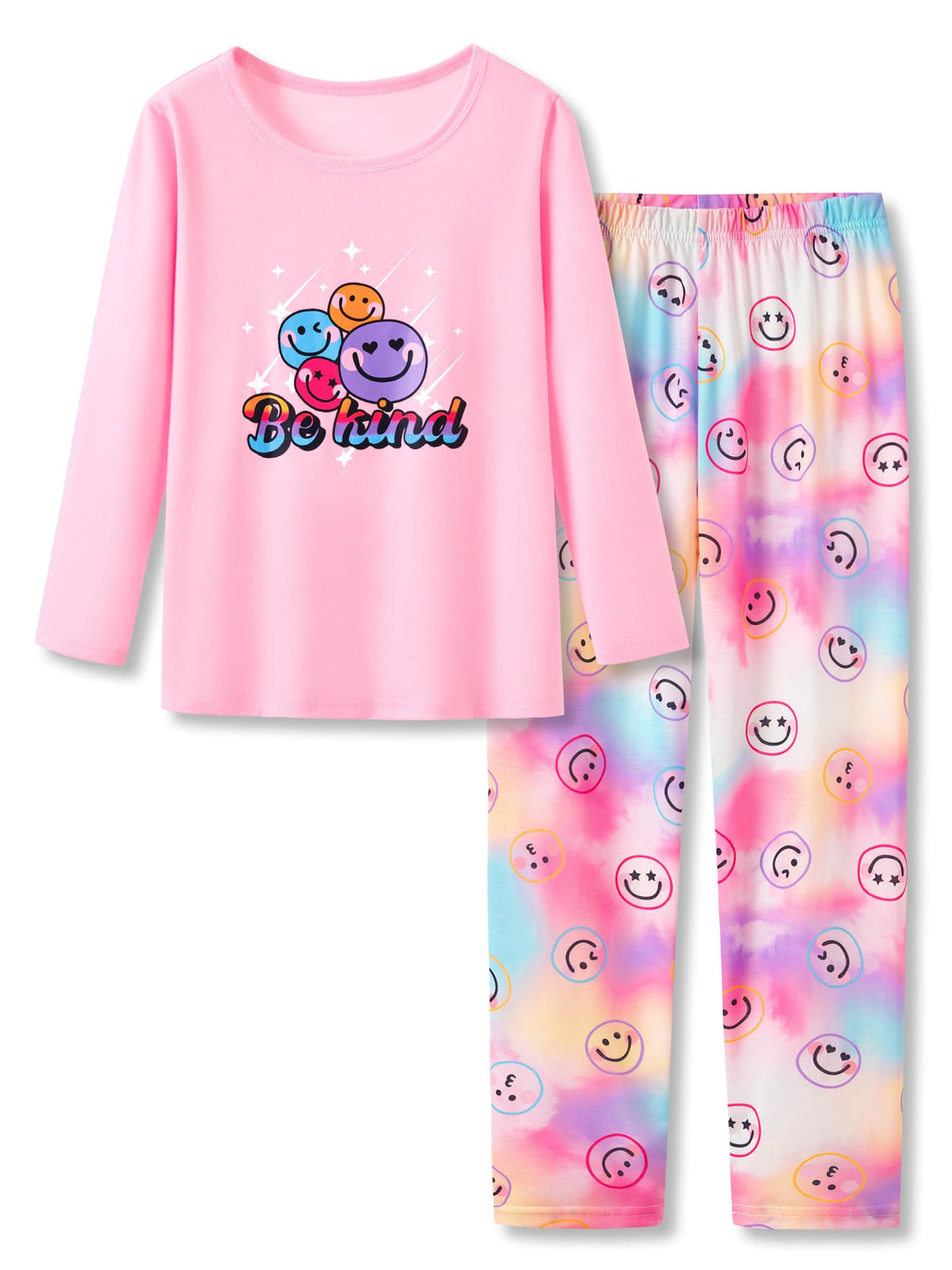 Tebbis Trendy Tie Dye Spiral Pajamas for Girls 2-Piece Soft Long Sleeve & Pants PJ Set Jammies Size 6-18