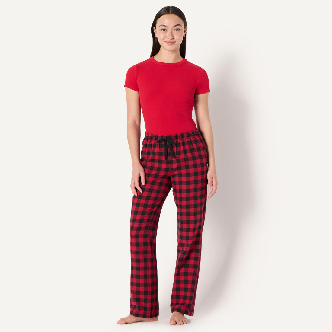 Amazon Essentials Women's Relaxed-Fit Brushed Flannel Pajama Sleep Pant with Drawstring