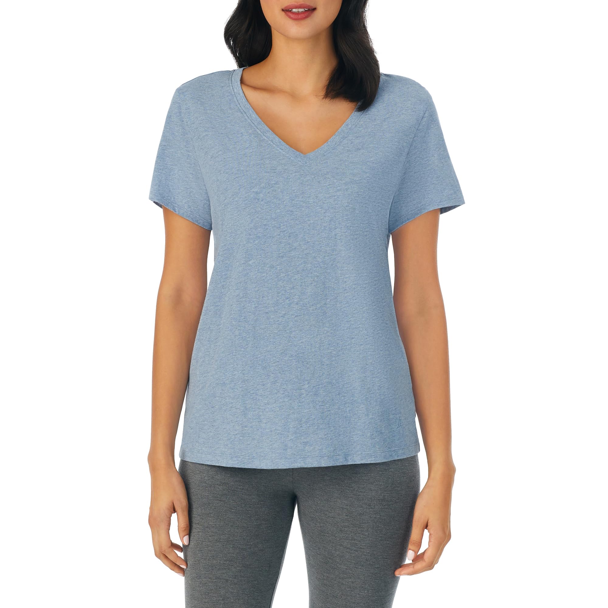 Nautica Womens Sleep Shirt - Lightweight, Breathable Pajama Top - Cotton Knit Jersey V-Neck Sleepwear and Loungewear WEBE CLOTHING