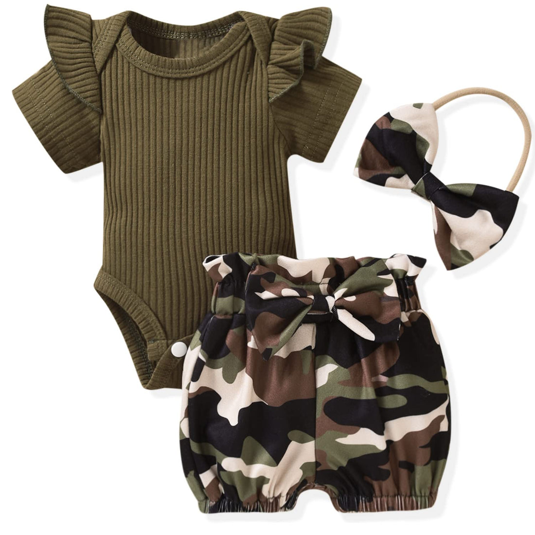 Aalizzwell Baby Girls Ribbed Bodysuit Bloomer Shorts Outfits Summer Clothes WEBE CLOTHING