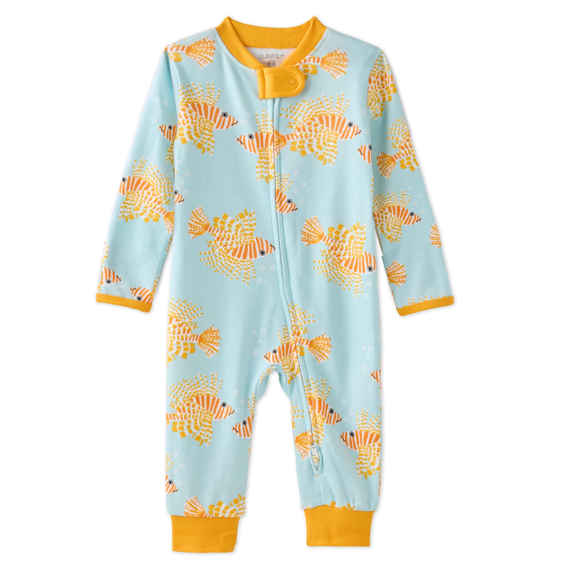 Butterblu Shadow Sleep & Play Baby Pajamas 100% Organic Cotton Two Way Zipper Sleeper Pajamas for Baby Boys & Girls