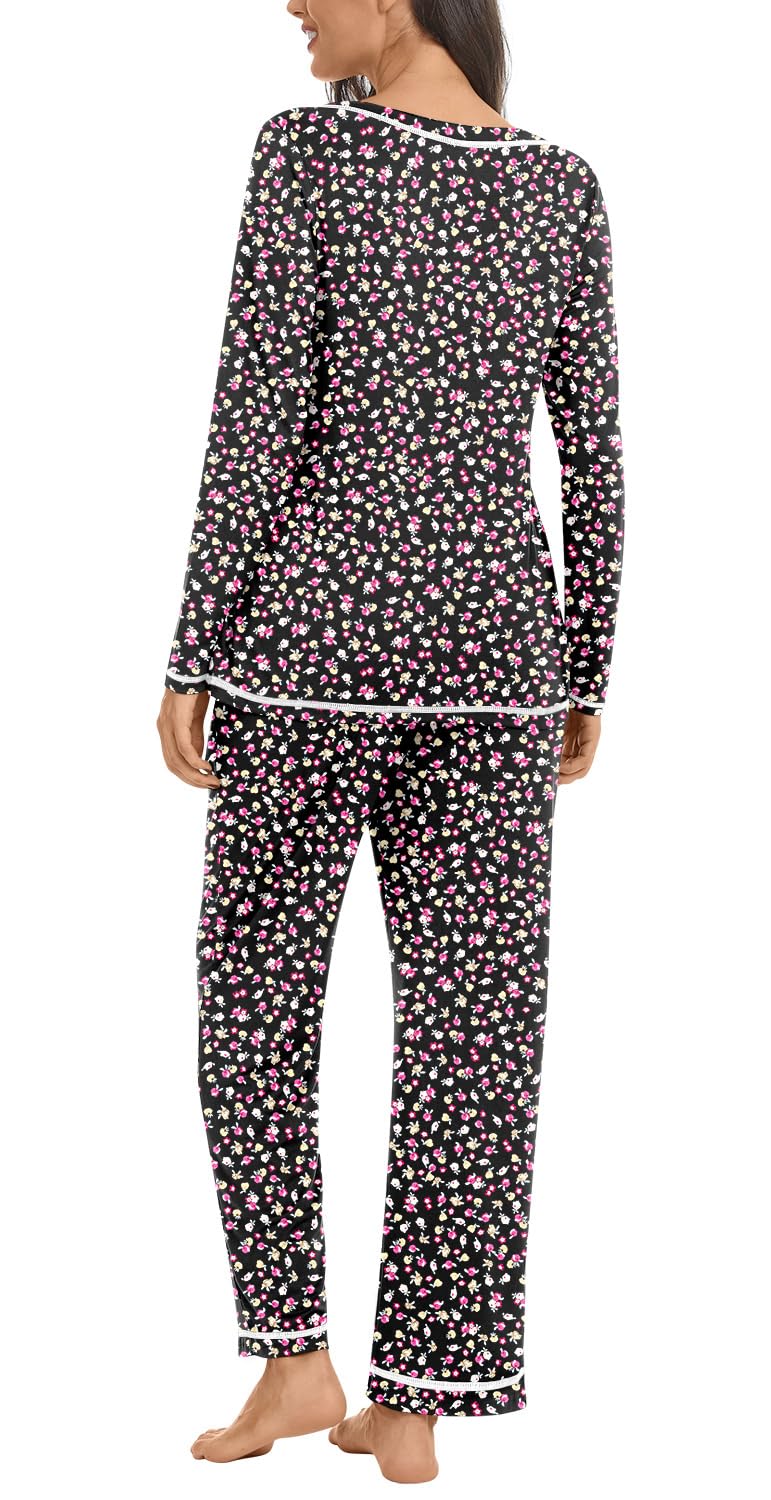 Netsmile Women's Pajama Sets 2 Piece Ladies Long Sleeve Pjs Fall Loungewear Soft Sleepwear with Pockets
