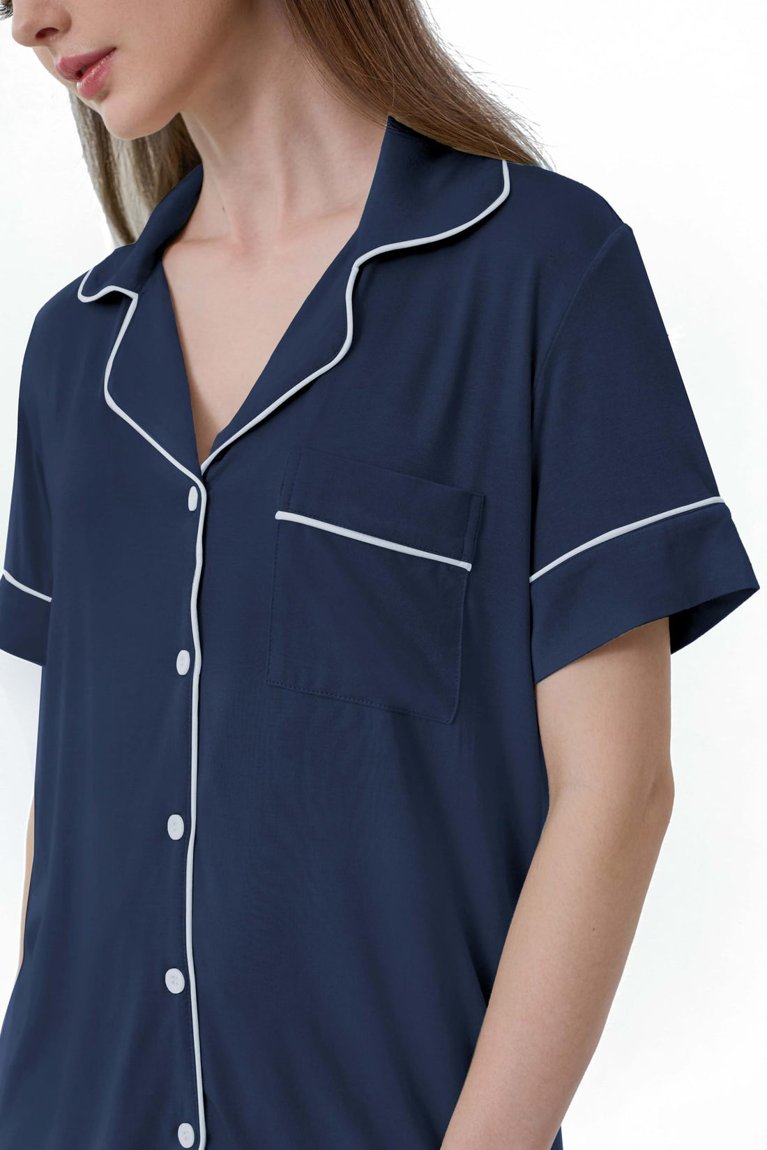Joyaria Women's Cooling Bamboo Viscose Pajamas Shorts Set Button Front | Moisture Wicking, Cool & Lightweight, Breathable PJs for Night Sweats