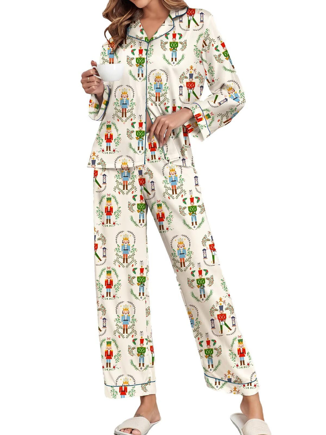 Brosloth Women's Silk Satin Pajamas Long Sleeve Button Up Loungewear Set | Button Down Animal Print Pajamas, Ladies Fancy Pajama sets, Two Piece Lounge Set, Notch Collar Lightweight Sleepwear, Gift WEBE CLOTHING
