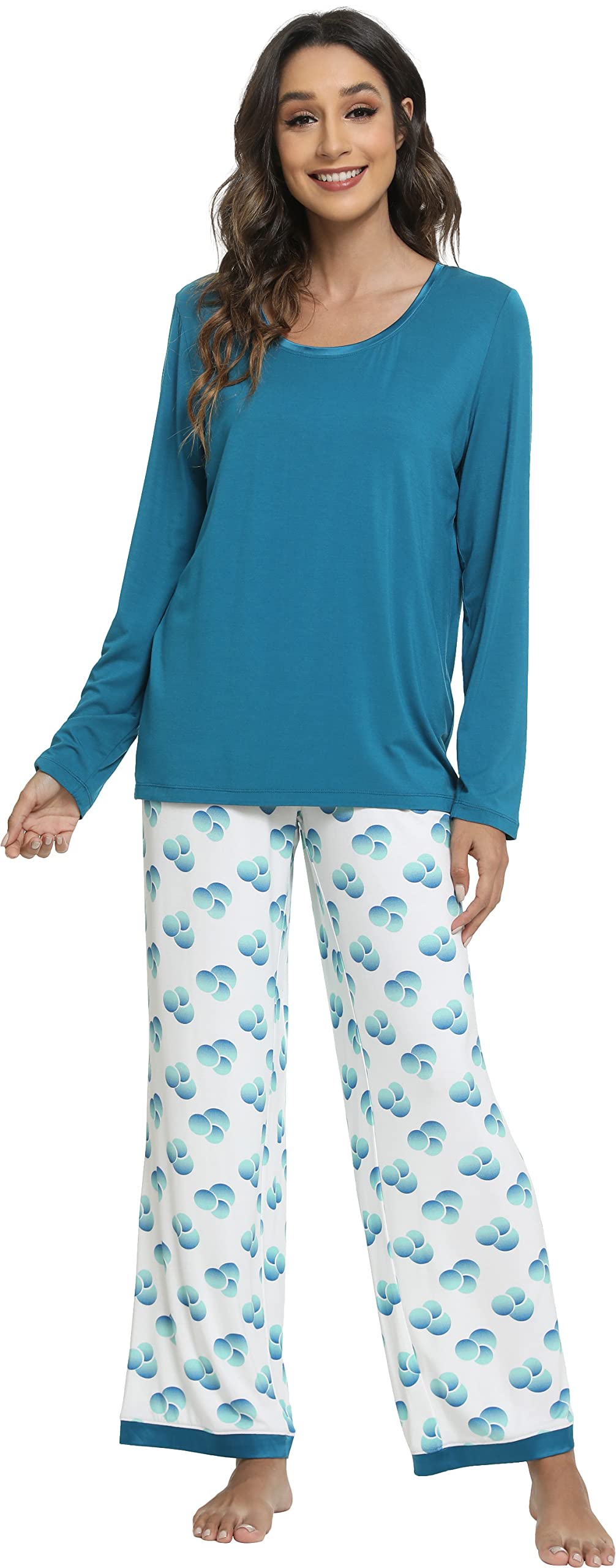 GYS Viscose from Bamboo Women's Pajama Sets Super Soft Long Sleeve Sleepwear Comfy Winter Pjs Sets S-4X