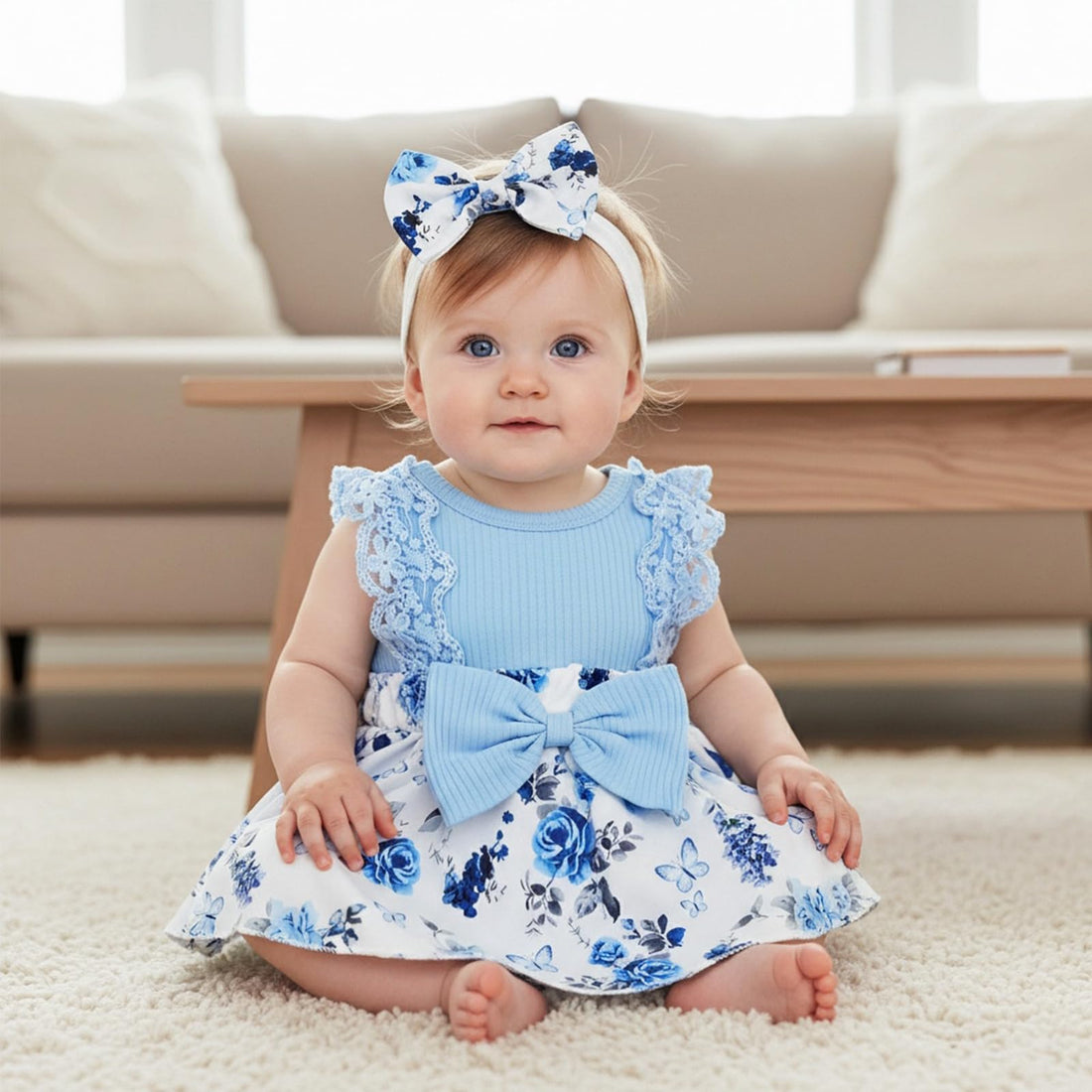 Baby Girl Clothes Newborn Romper Dress Infant Lace Ruffle Sleeveless Summer Outfits with Headband 0-12 Months WEBE CLOTHING