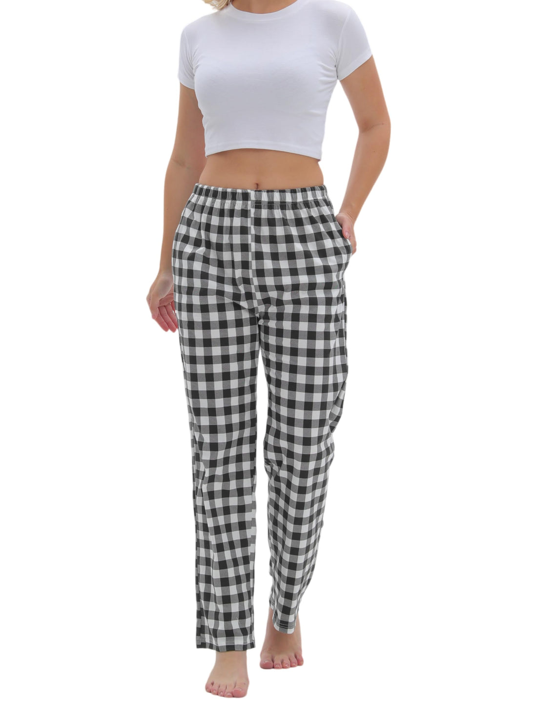 SAMGU Women's Pajama Pants, Soft Cotton Sleep Lounge Pants, Comfy Homewear pjs, Elatic Waist Pajama Bottom Pants for Women
