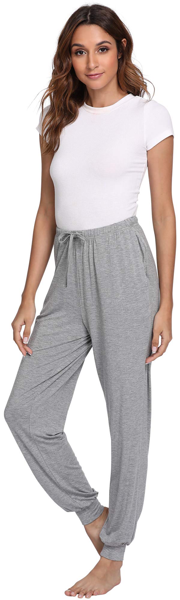 GYS Women's Pajama Pants - Viscose Made from Bamboo, Joggers Pants with Pockets Comfy Lounge Sleep Pants Pj Bottoms