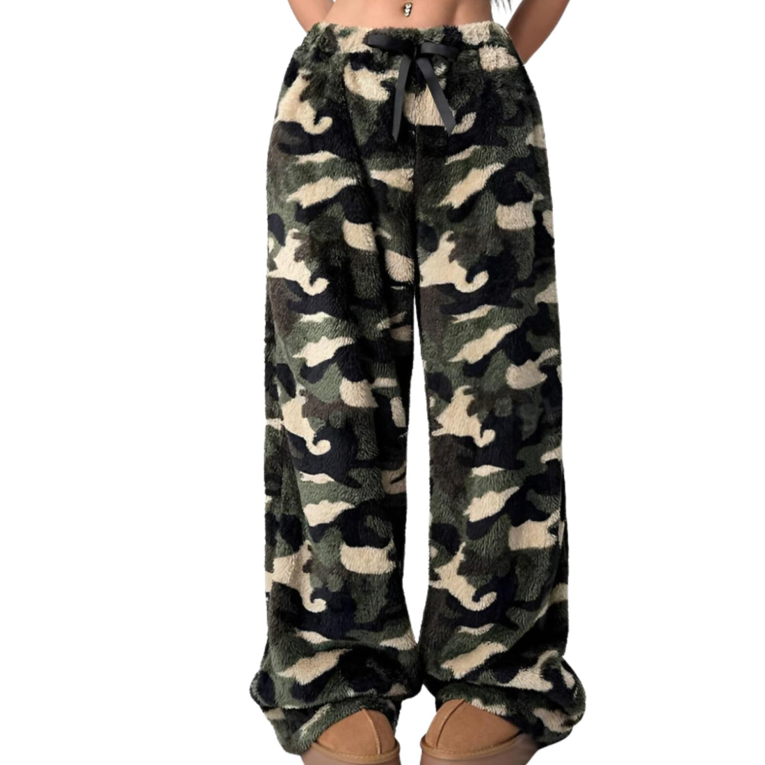 Leopard Pants Women Therian Fuzzy Pajama Pants Y2k Cheetah Pants Grunge High Waisted Fluffy Pants