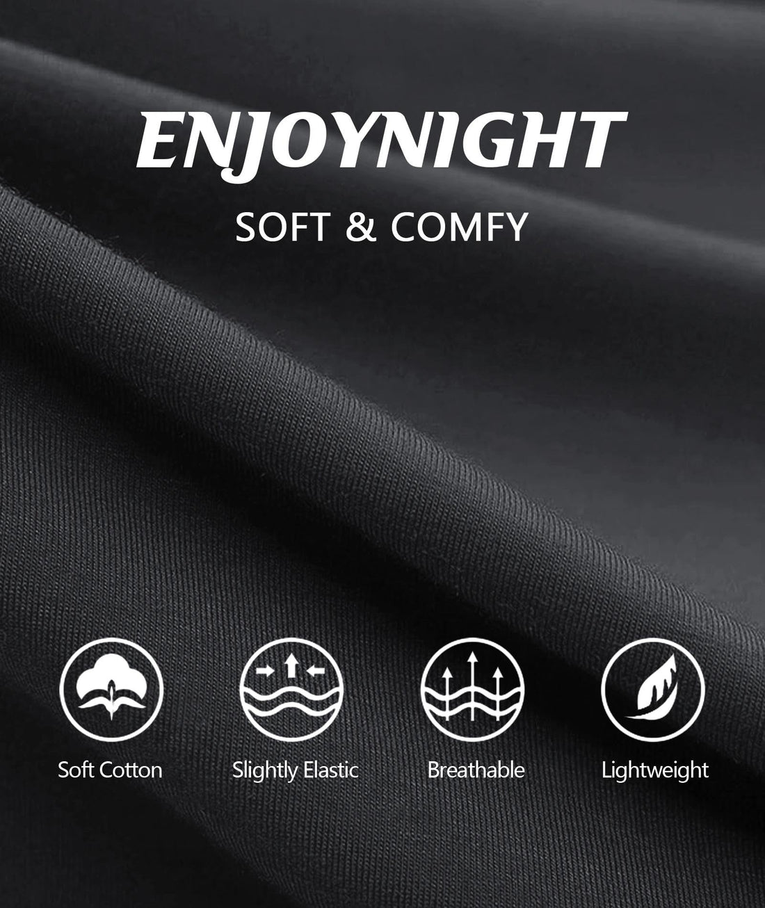 ENJOYNIGHT 2 Pack Womens Pajama Tops Cotton T-Shirt V-Neck Soft Sleep Pj Shirt Short Sleeves
