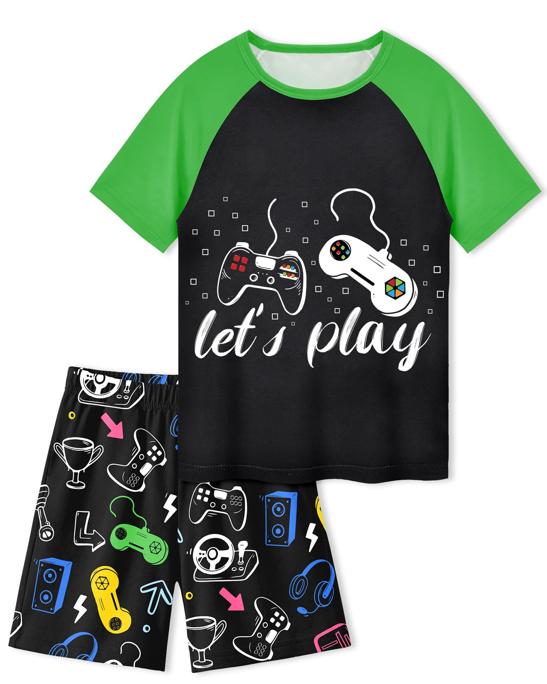 PASHOP Boys Pajamas Little Boys Summer Pajamas 2 Piece Short Sleeve Top and Shorts Sets Kids Pjs Sleepwears 3-10 Years