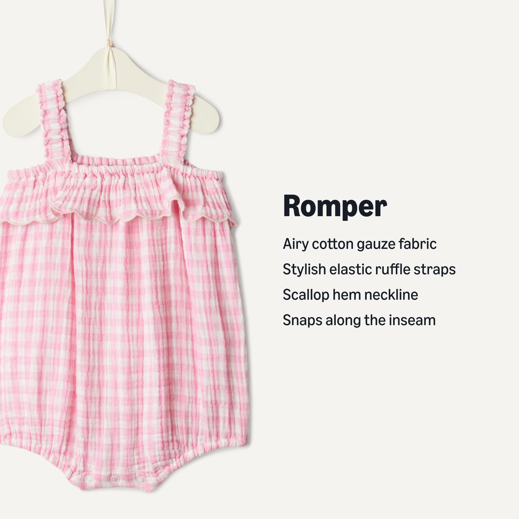 Amazon Essentials x Sofia Grainge Baby Girls' Cotton Gauze Sleeveless Romper WEBE CLOTHING