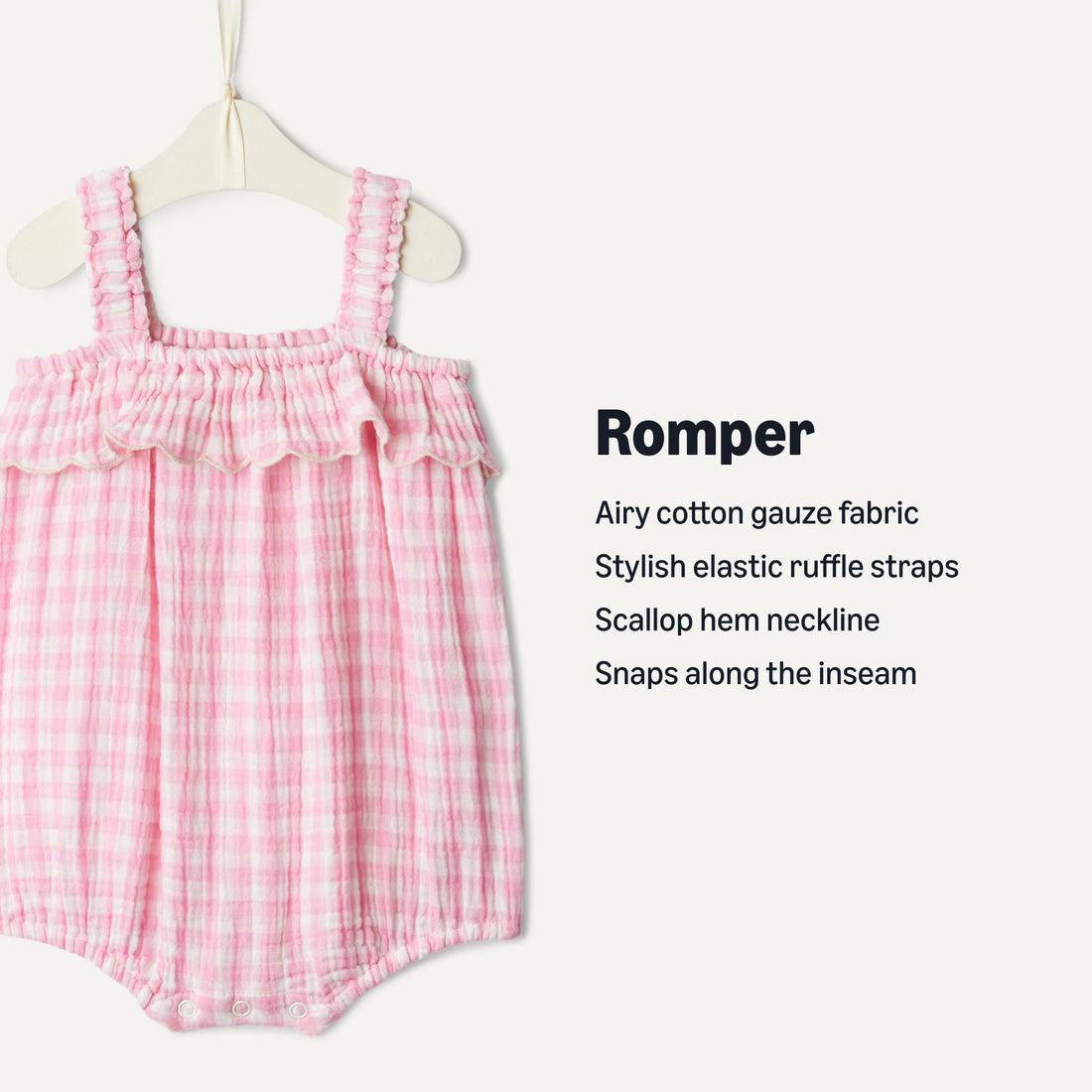 Amazon Essentials x Sofia Grainge Baby Girls' Cotton Gauze Sleeveless Romper WEBE CLOTHING