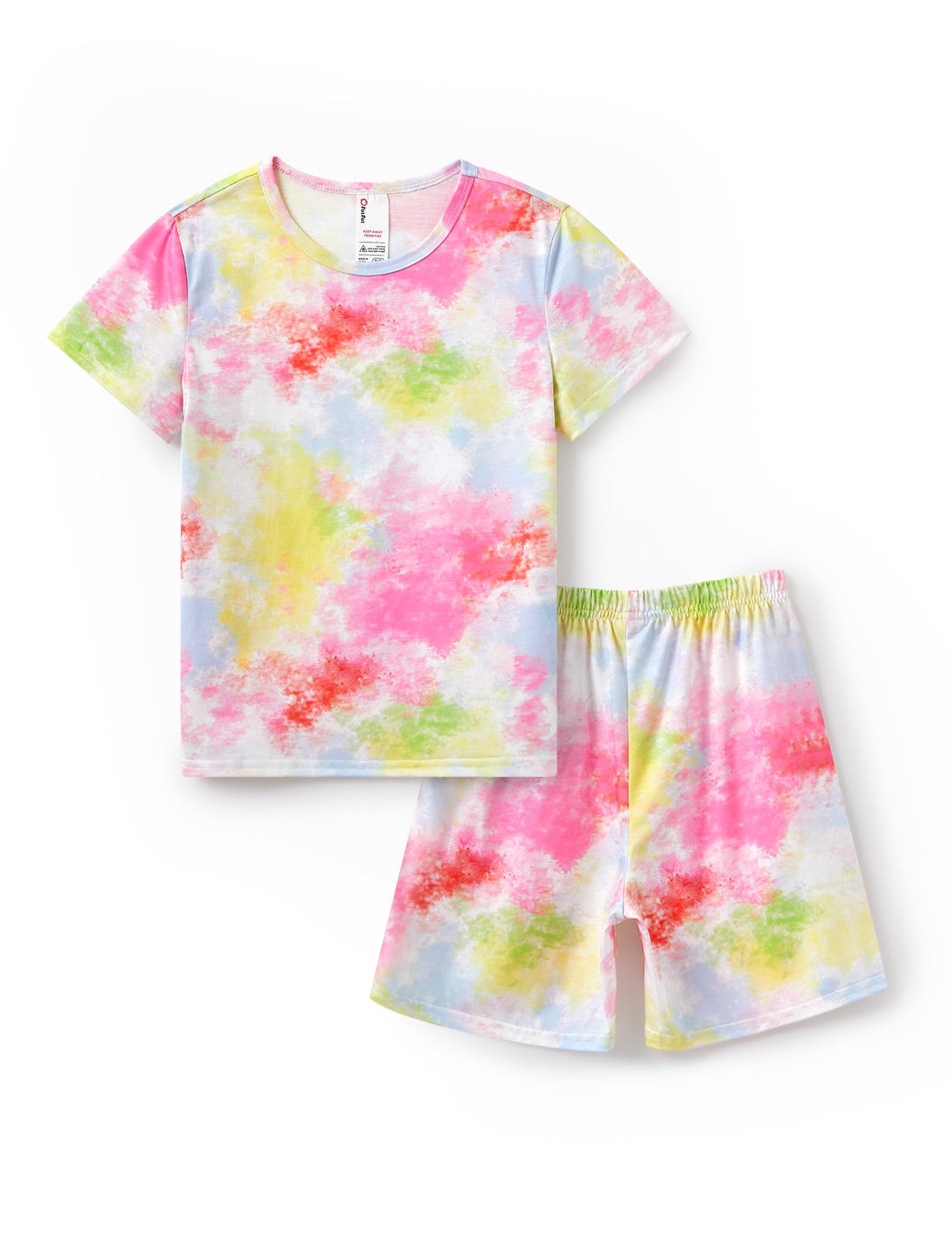 PATPAT Boys Pajamas Sets Short Sleeve T-Shirt and Shorts 2-Piece Sleepwear Graffiti Print Summer Loungewear for Kids