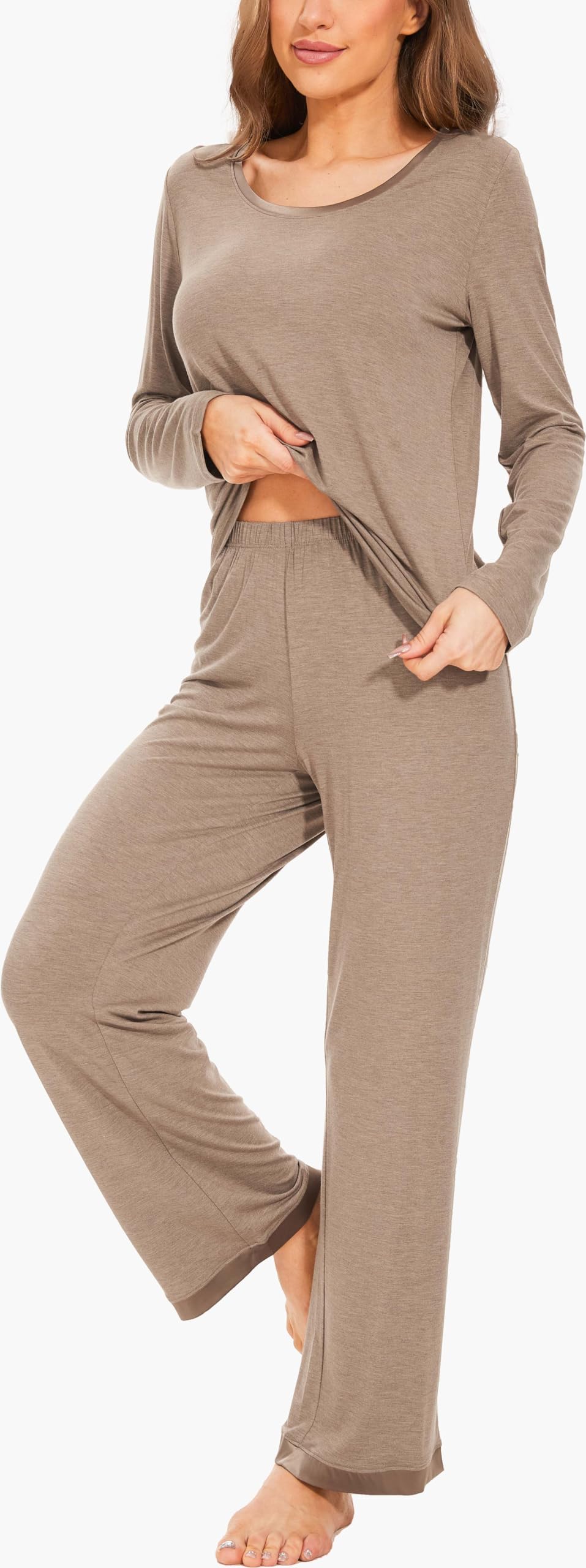 GYS Viscose from Bamboo Women's Pajama Sets Super Soft Long Sleeve Sleepwear Comfy Winter Pjs Sets S-4X