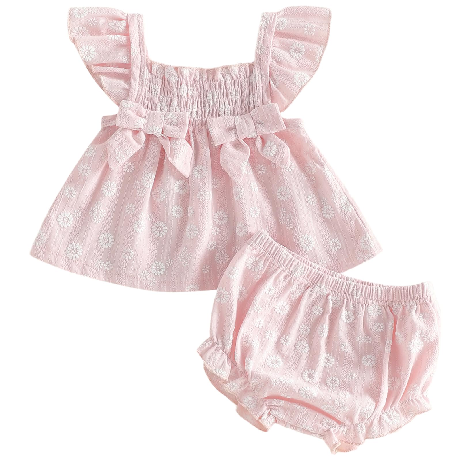 Mubineo Baby Girl Summer Clothes Cute Ruffle Tops Dress Shorts Outfits Set Infant Toddler Shirt Bloomers Princess Outfit WEBE CLOTHING