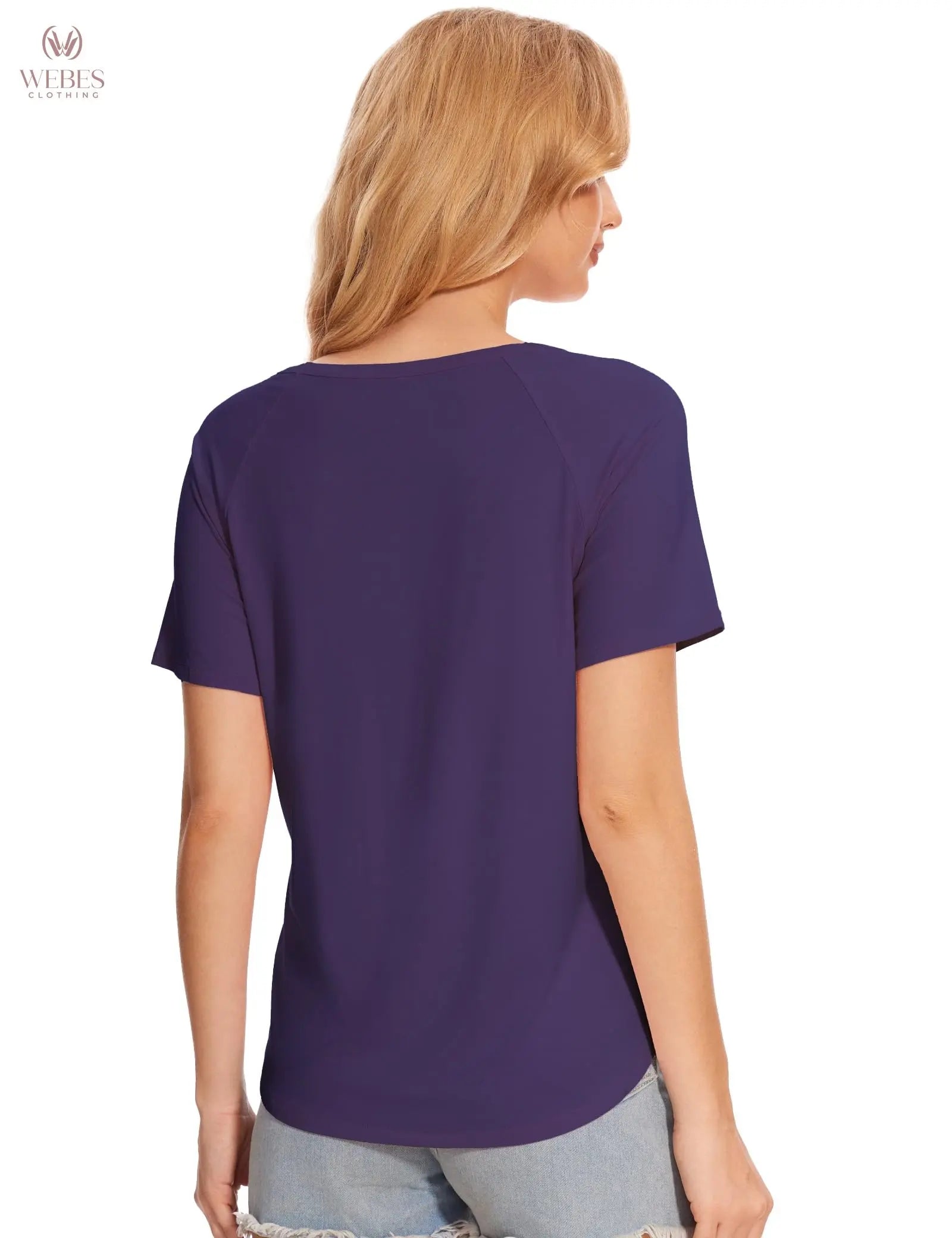 GYS Womens Pajama Tops Short Sleeve Shirts Summer Comfy Crew Neck Sleep T-Shirt