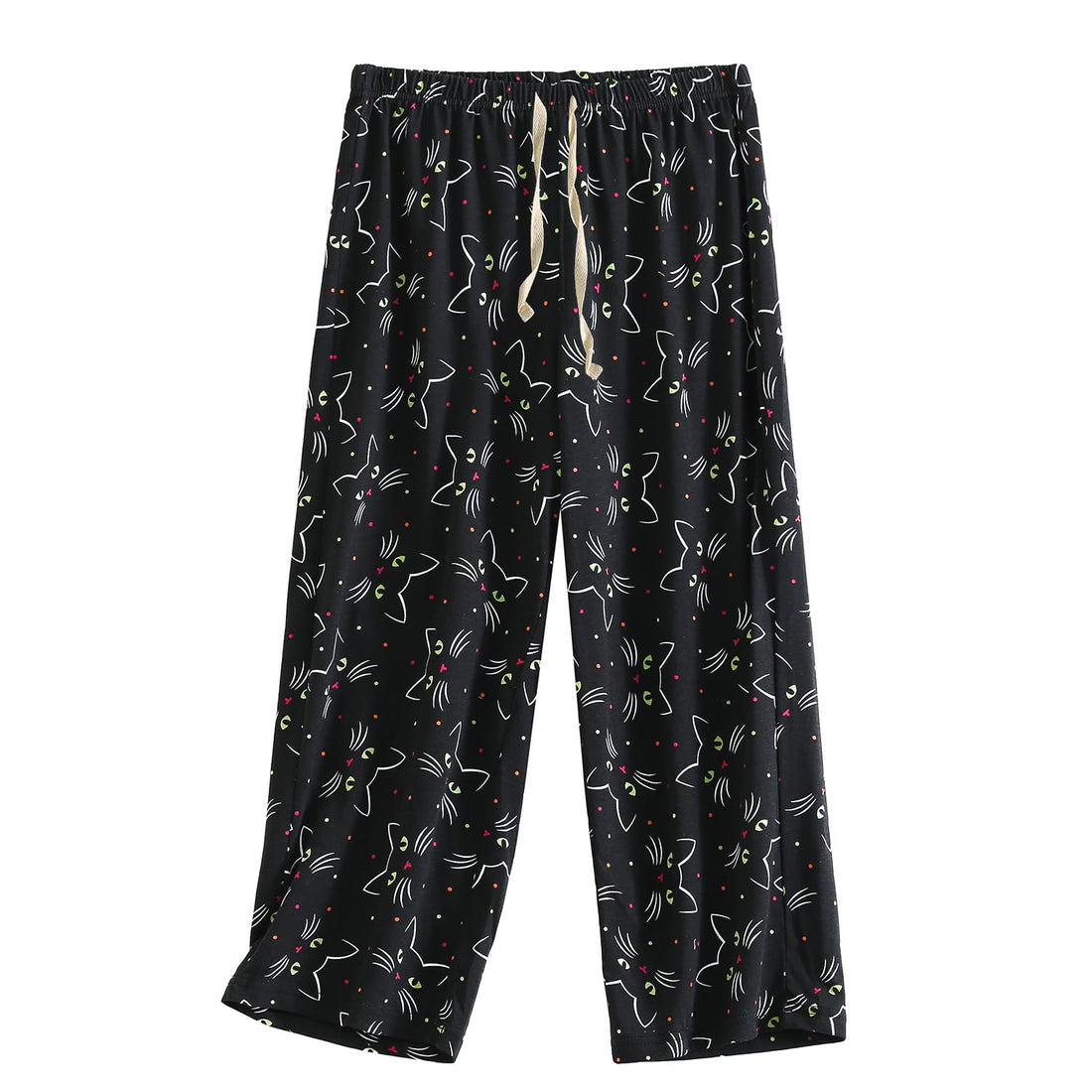 PNAEONG 3 Pack Women Pajama Pants Capri Length Drawstring Pj Bottoms Sleep Lounge Pants with Pockets S-3XL