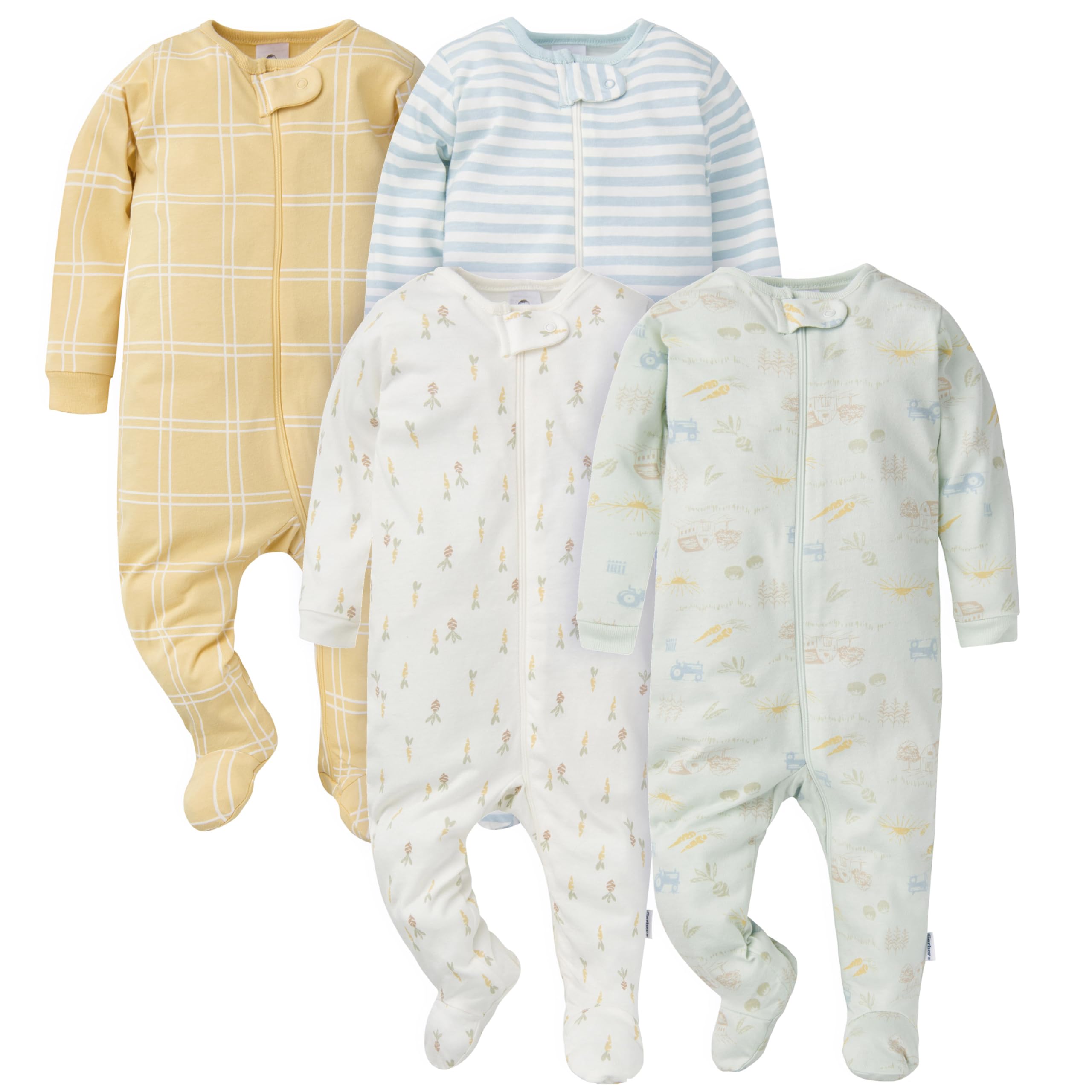 Gerber Baby-Girls 4 Pack Sleep 'N Play Footie