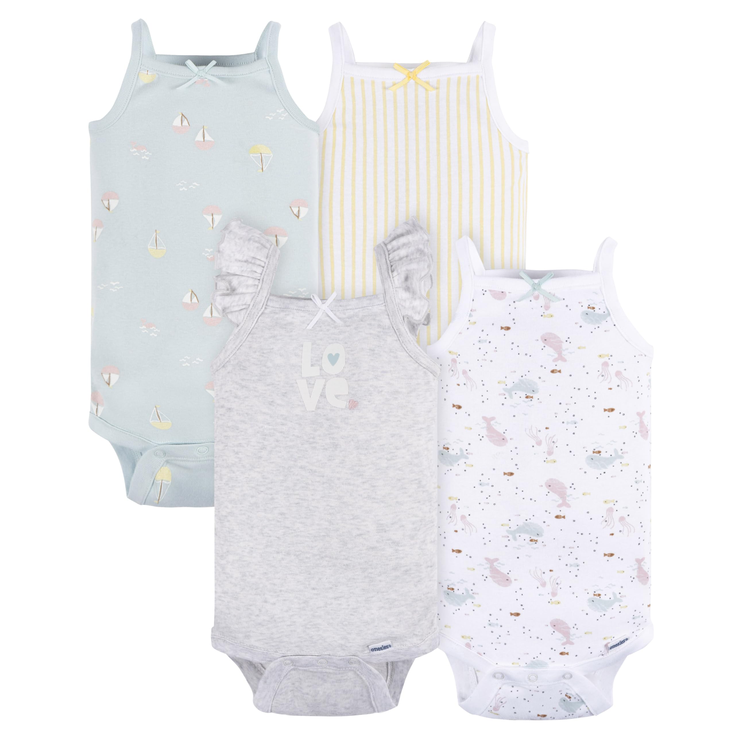 Gerber Baby Girls Multi-Pack Sleeveless Onesies Bodysuit WEBE CLOTHING