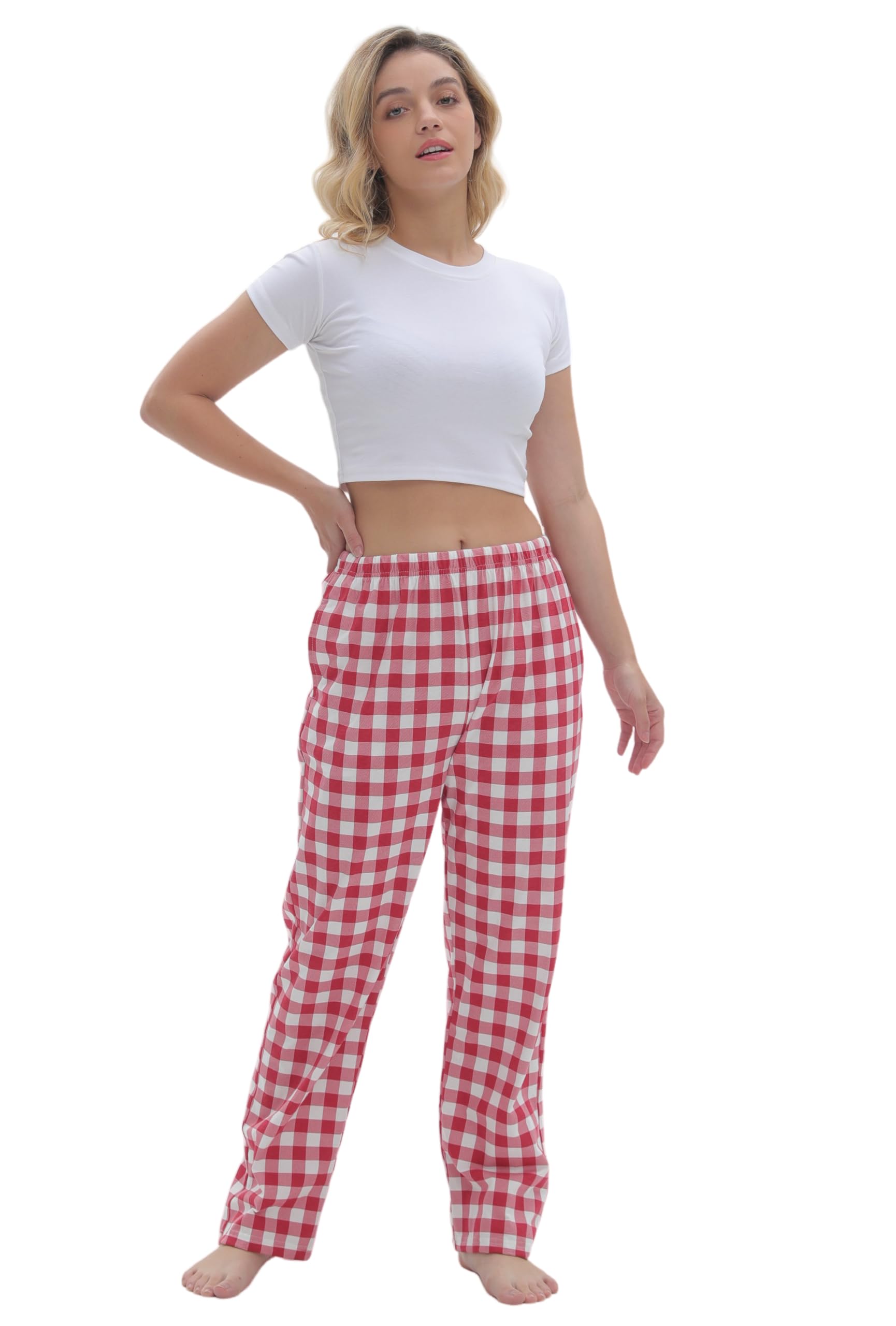 SAMGU Women's Pajama Pants, Soft Cotton Sleep Lounge Pants, Comfy Homewear pjs, Elatic Waist Pajama Bottom Pants for Women