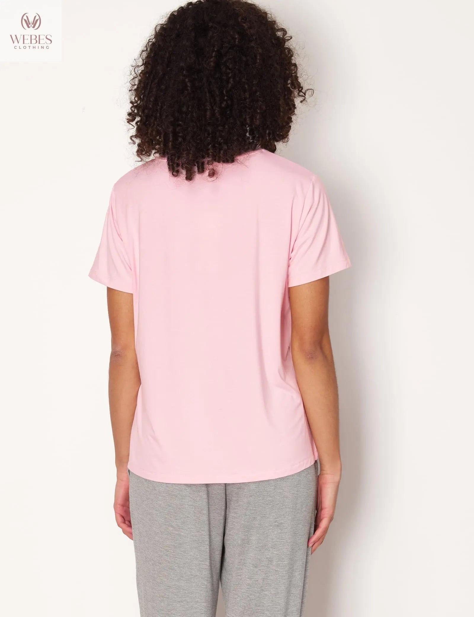 GYS Women's Pajama Tops Bamboo-derived Viscose Soft Comfy Short Sleeve Basic Lounge Tops