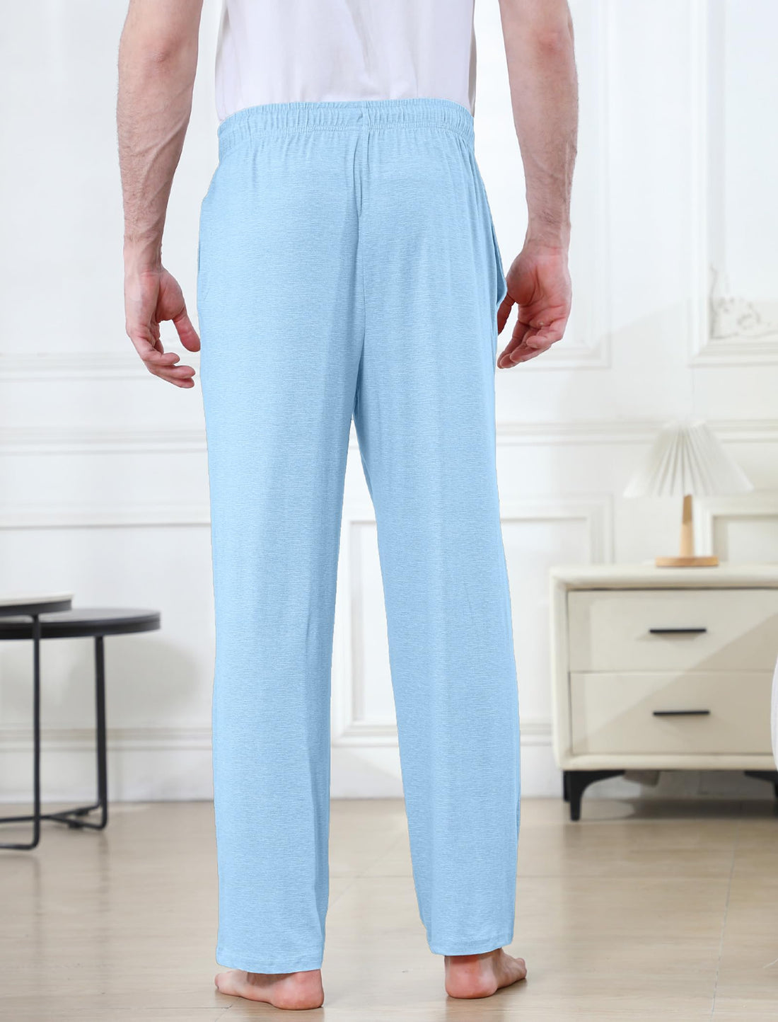 DITOK Men's Lightweight Pajama Pants Soft Lounge Sleep Joggers Adjustable Drawstring & Pockets All-Season Sleepwear