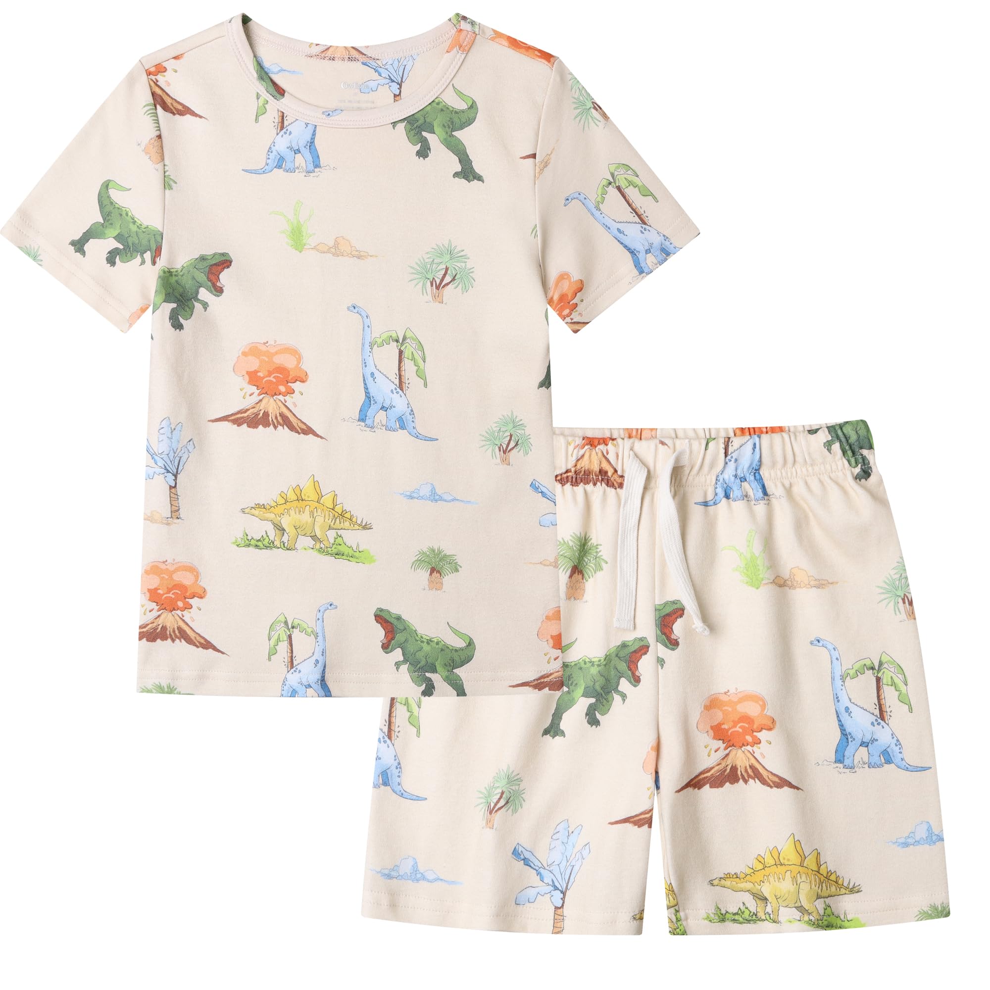 Owlivia 100% Organic Cotton Baby Short Sleeve Pajama Sets, Toddler Boy Girl 2-Piece Sleepwear