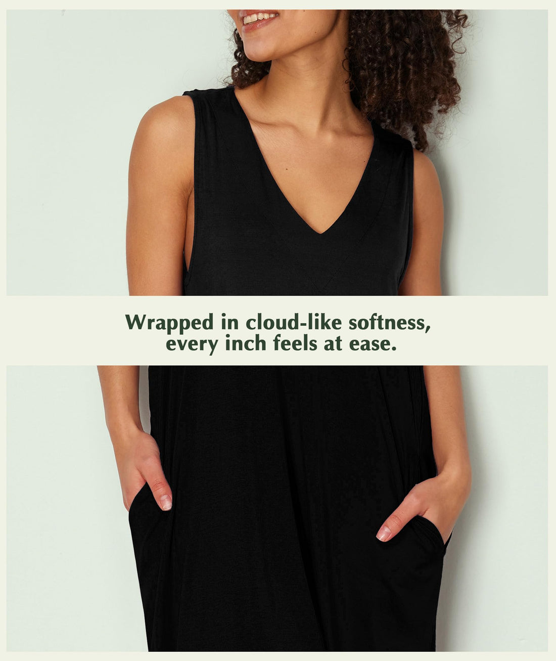 GYS Bamboo Viscose Women's Nightgowns V Neck Sleeveless Tank Pajama Dress for Women WEBE CLOTHING