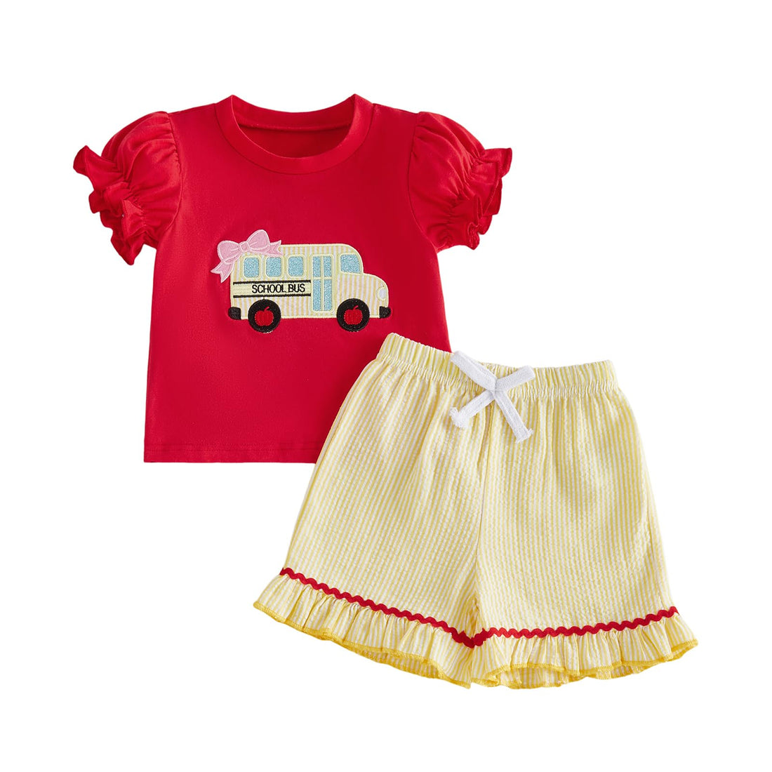 Toddler Baby Girl Summer Clothes T-Shirt Shorts Set Cute Outfits | Toddler Baby Girl Summer Clothes Short Sleeves T-Shirt Tops and Ruffled Shorts Set Cute Summer Outfits 2Pcs WEBE CLOTHING