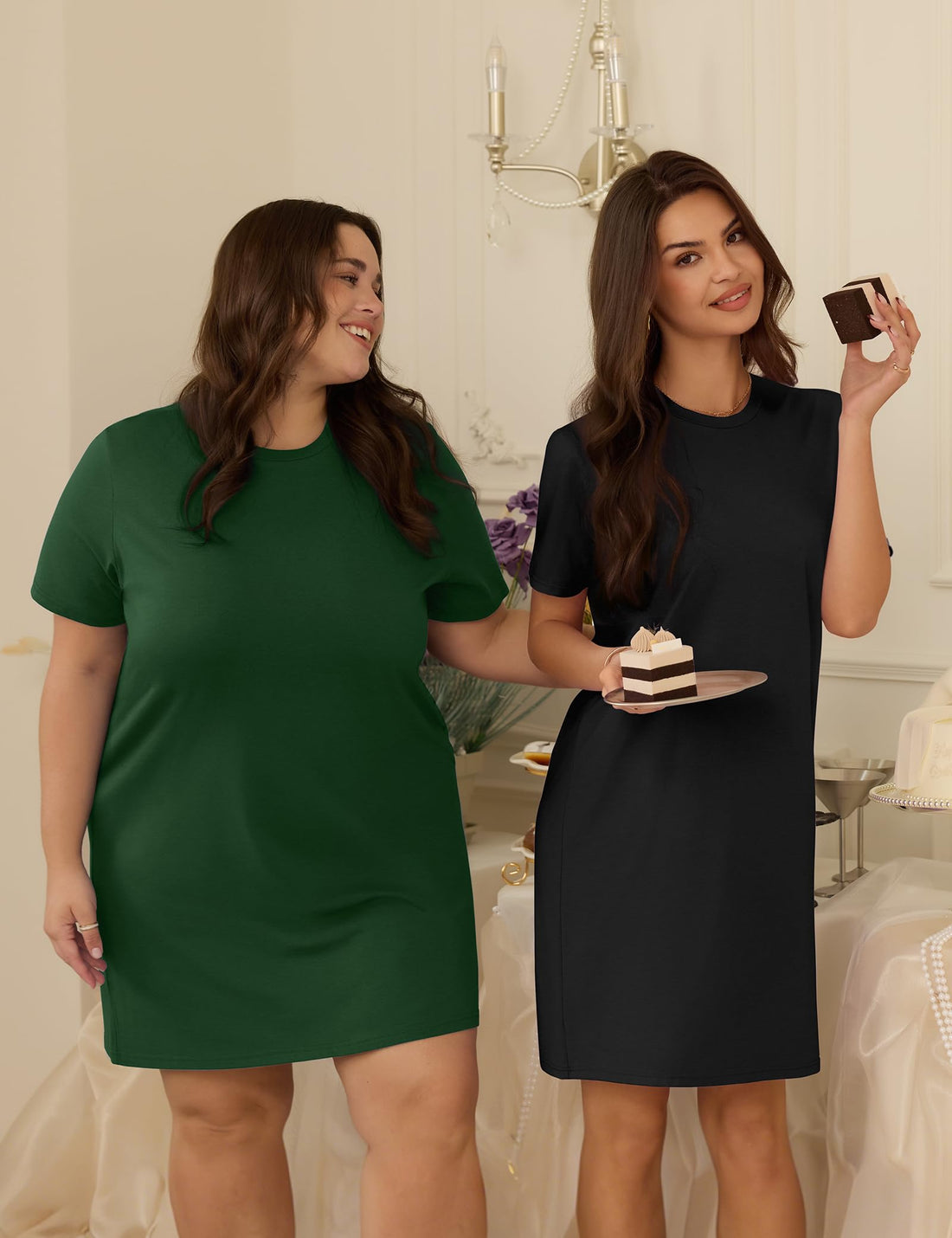 3 Pack Cotton Nightgowns for Women Short Sleeve Sleep Shirts Comfy Soft Nightshirt Pajama Sleep Dress